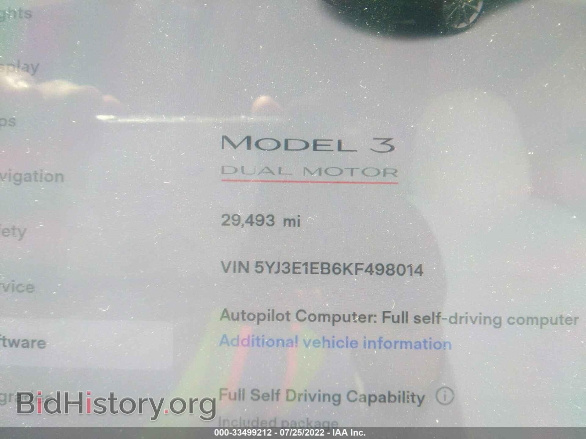2019 TESLA MODEL 3 - VIN: 5YJ3E1EB6KF498014 - Photo 7