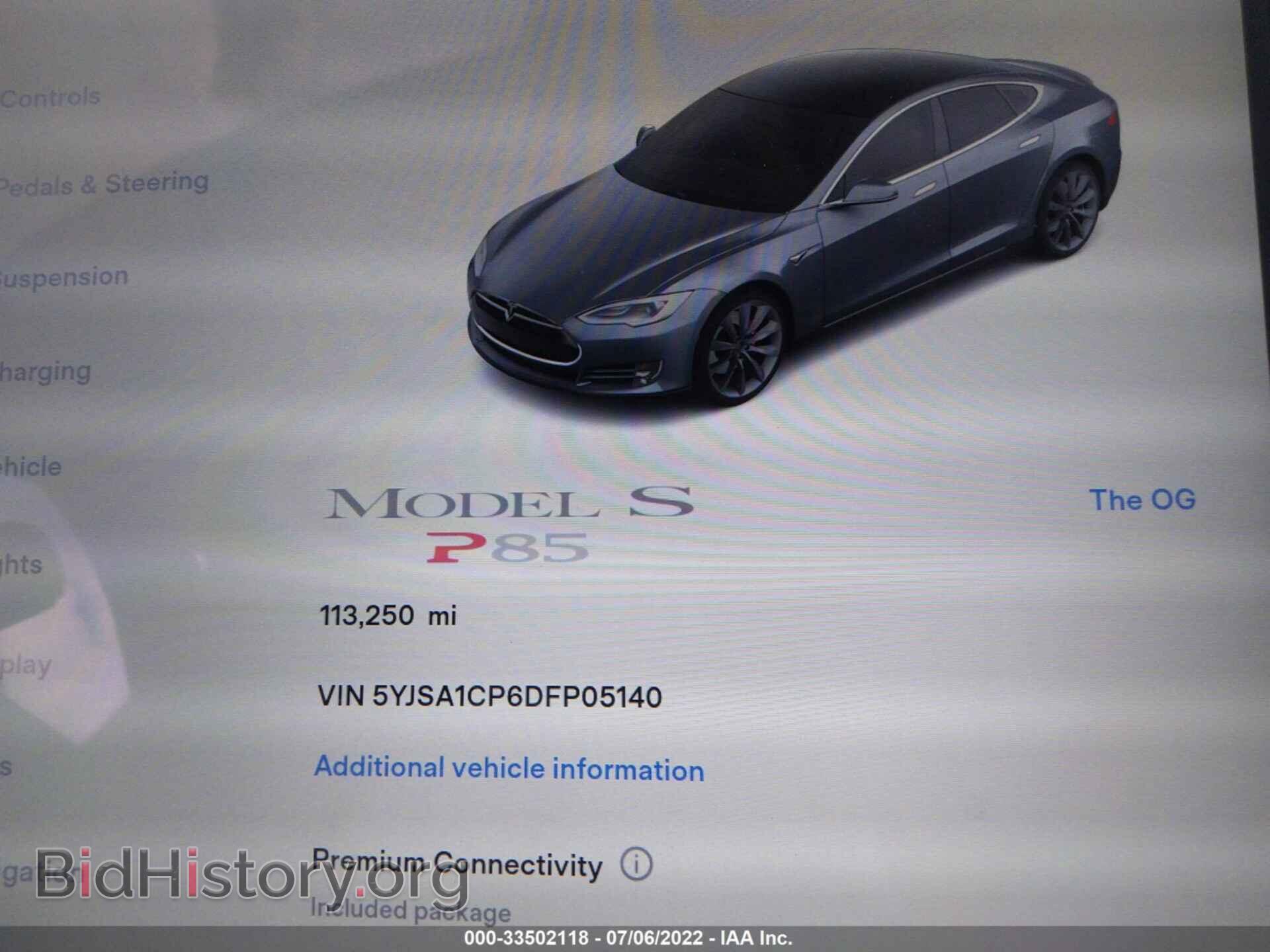 2013 TESLA MODEL S - VIN: 5YJSA1CP6DFP05140 - Photo 7