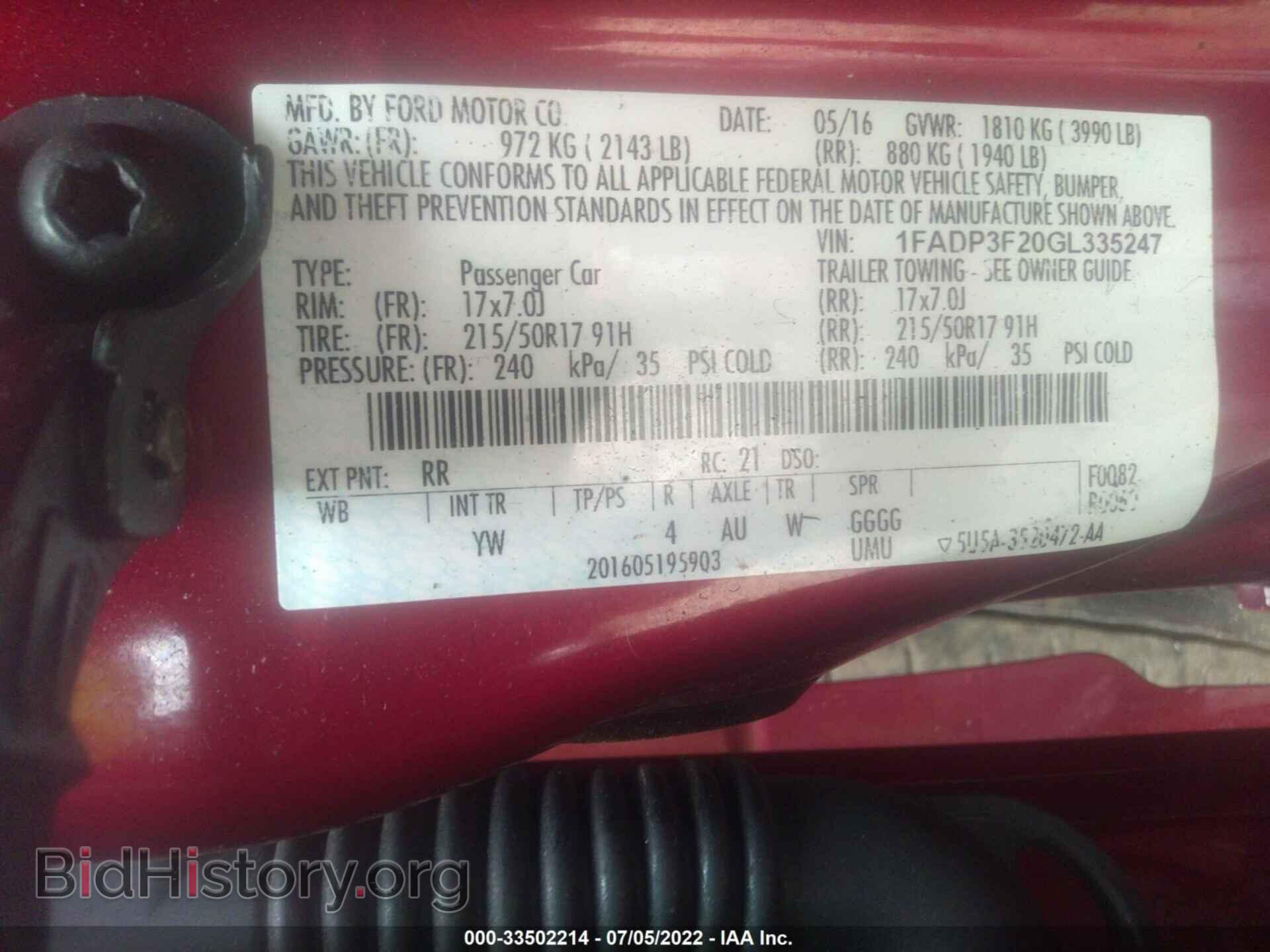 2016 FORD FOCUS - VIN: 1FADP3F20GL335247 - Фото 9