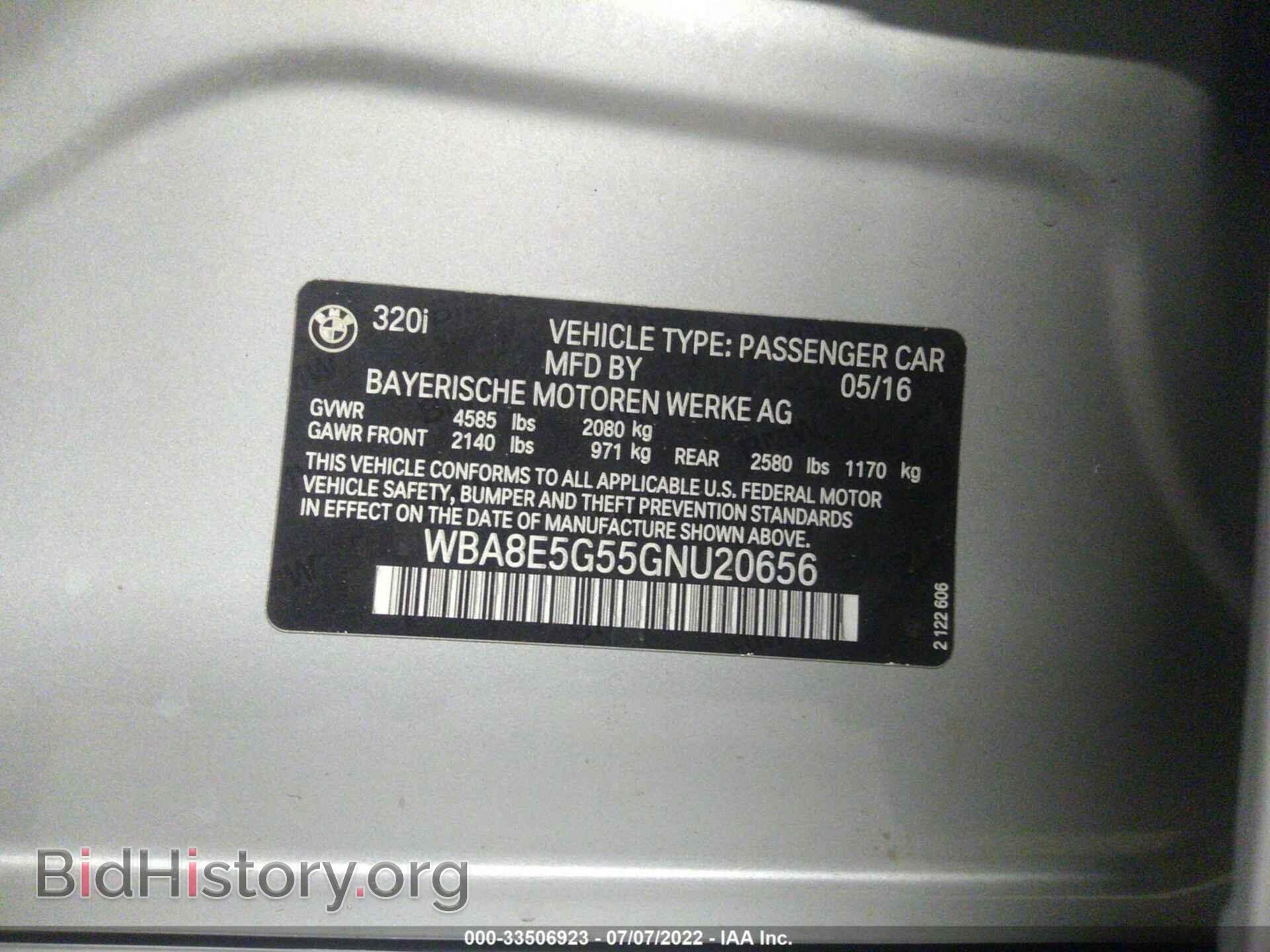 2016 BMW 3 SERIES - VIN: WBA8E5G55GNU20656 - Фото 9