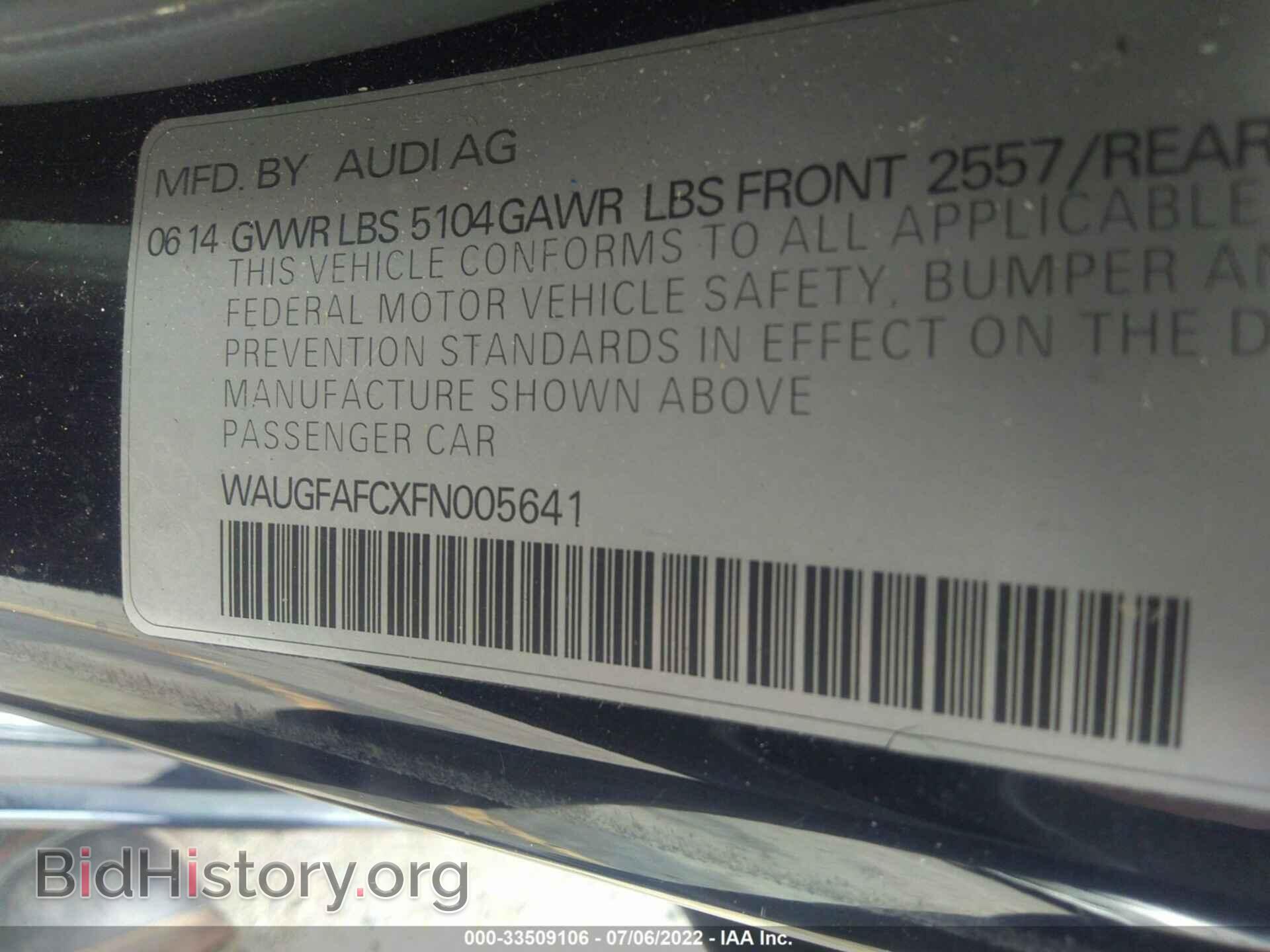 2015 AUDI A6 - VIN: WAUGFAFCXFN005641 - Фото 9