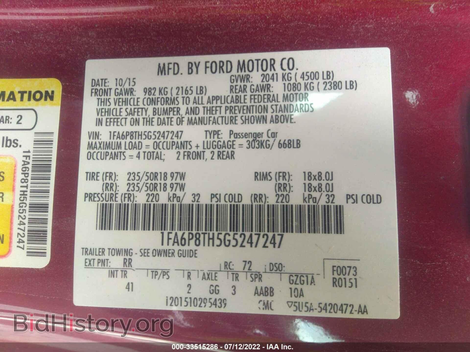 2016 FORD MUSTANG - VIN: 1FA6P8TH5G5247247 - Фото 9