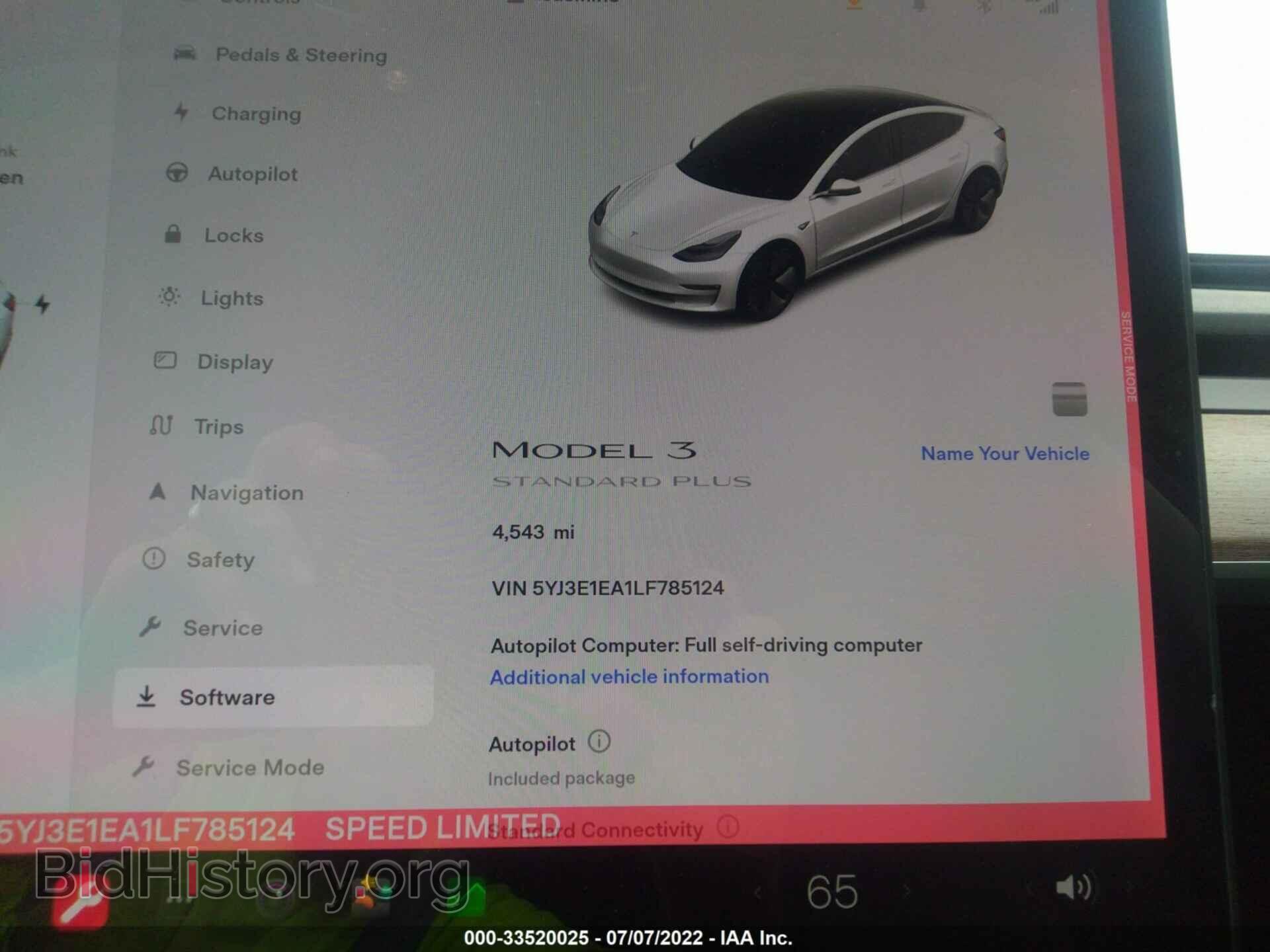 2020 TESLA MODEL 3 - VIN: 5YJ3E1EA1LF785124 - Фото 7