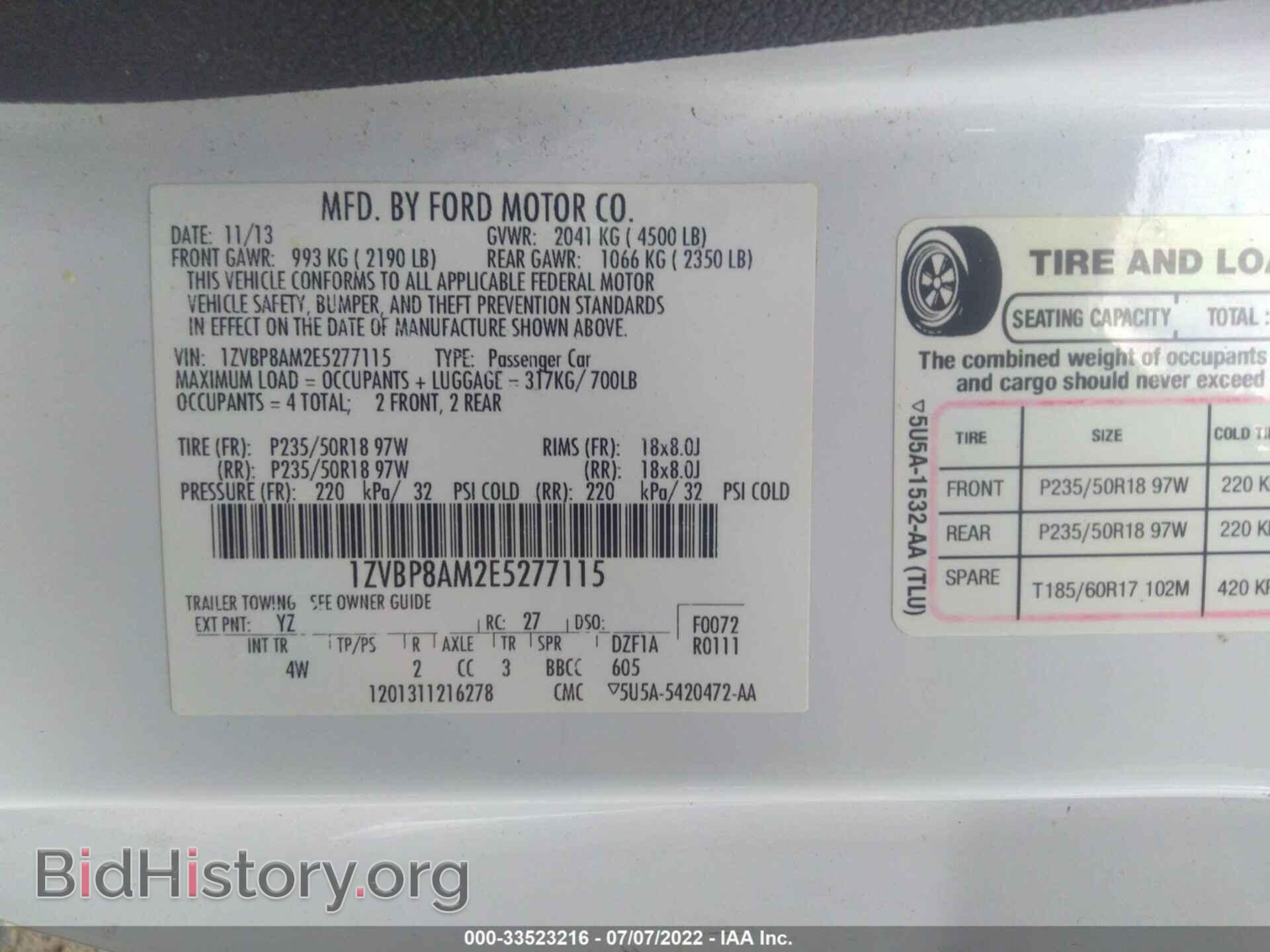2014 FORD MUSTANG - VIN: 1ZVBP8AM2E5277115 - Фото 9