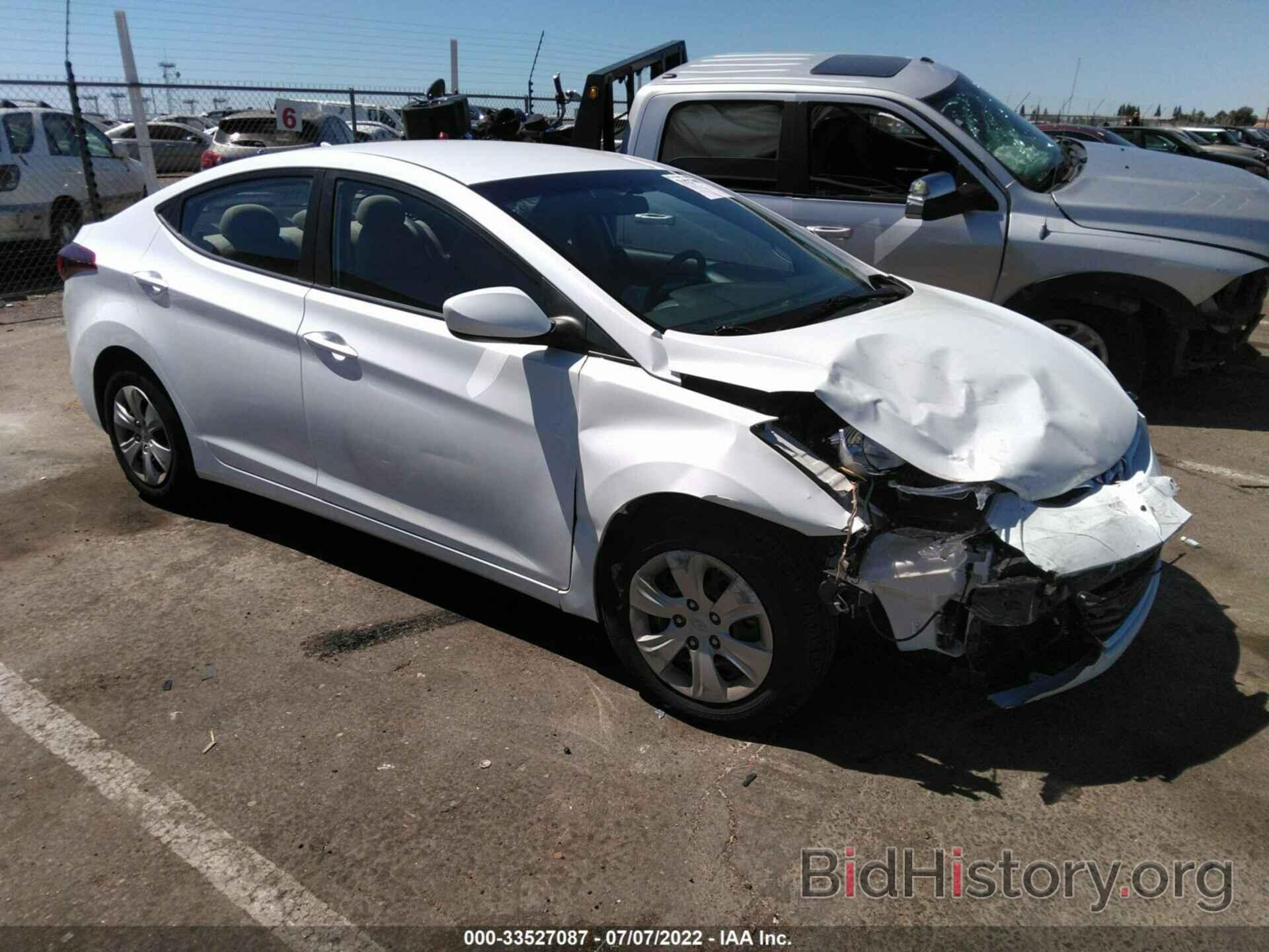 Photo 5NPDH4AE8GH750433 - HYUNDAI ELANTRA 2016