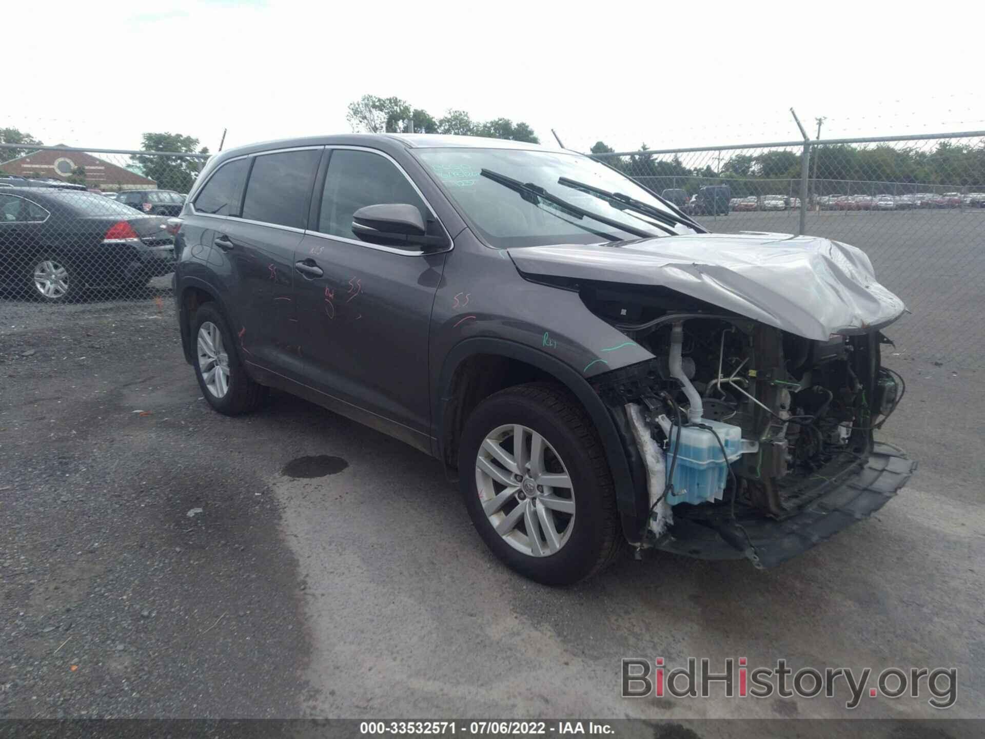 Photo 5TDBKRFH1FS188859 - TOYOTA HIGHLANDER 2015