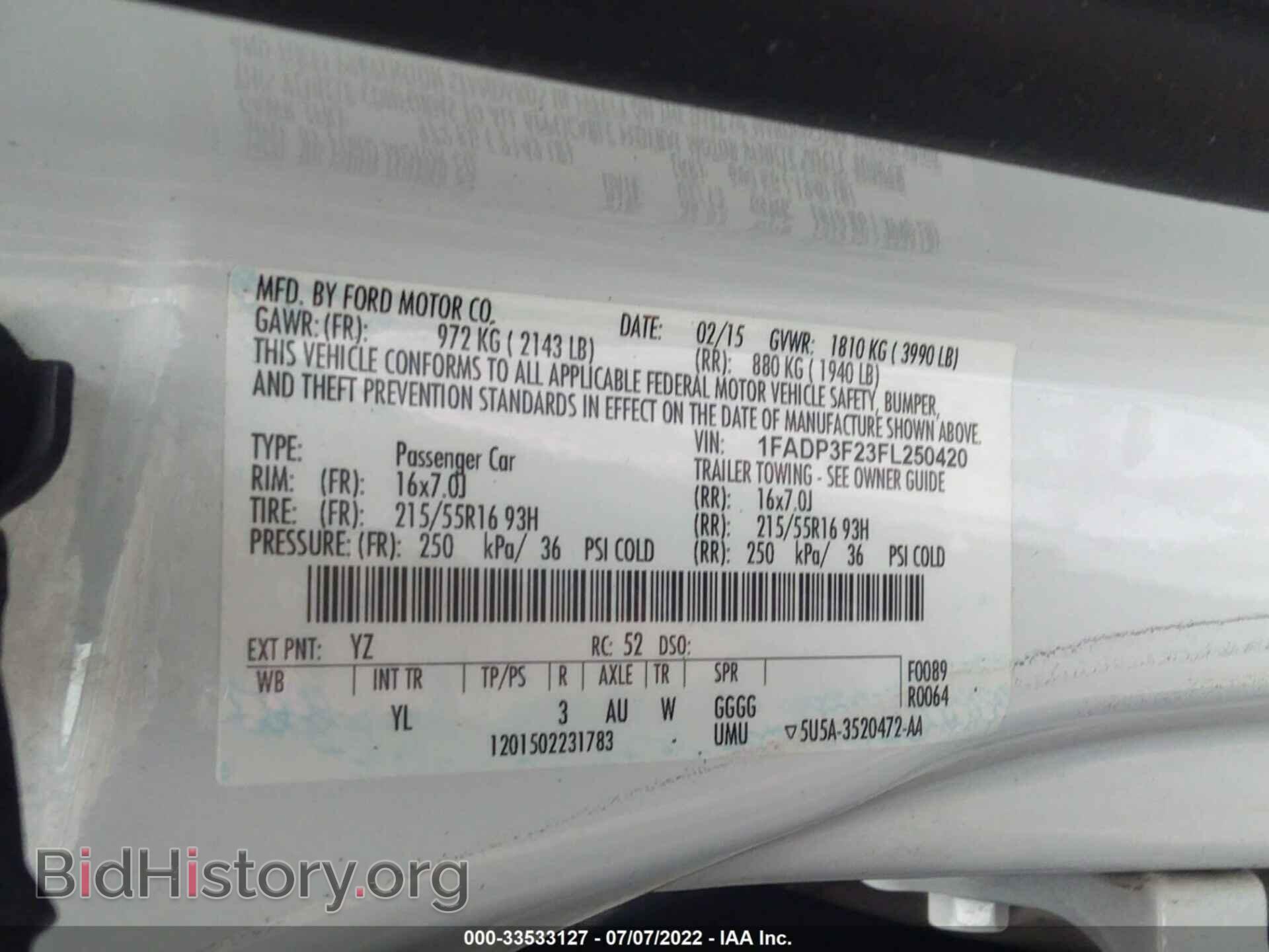 2015 FORD FOCUS - VIN: 1FADP3F23FL250420 - Фото 9