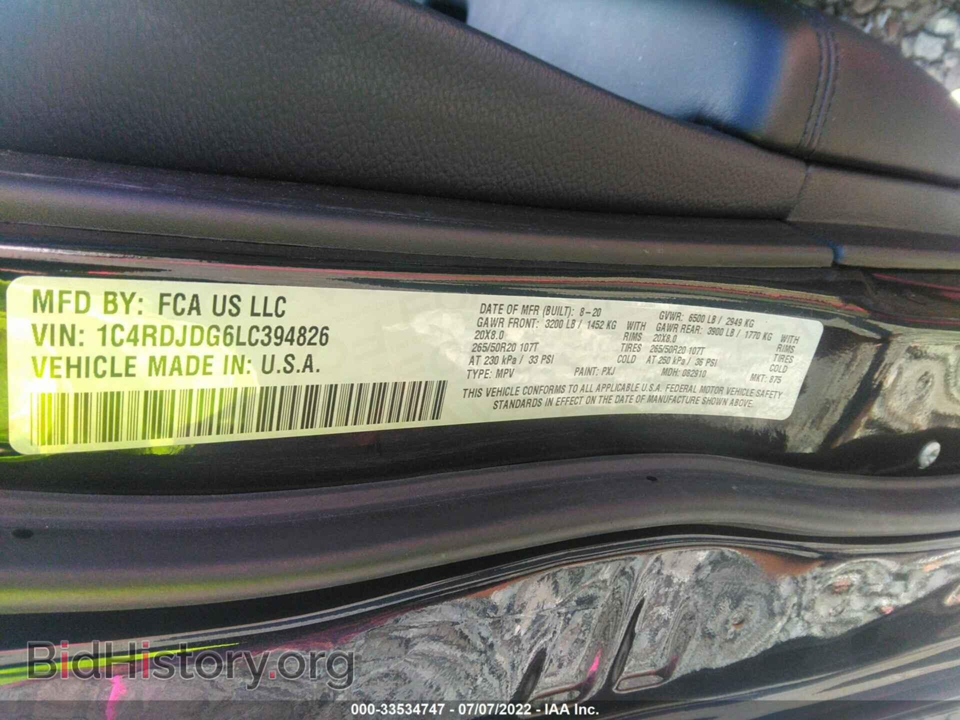 2020 DODGE DURANGO - VIN: 1C4RDJDG6LC394826 - Photo 9