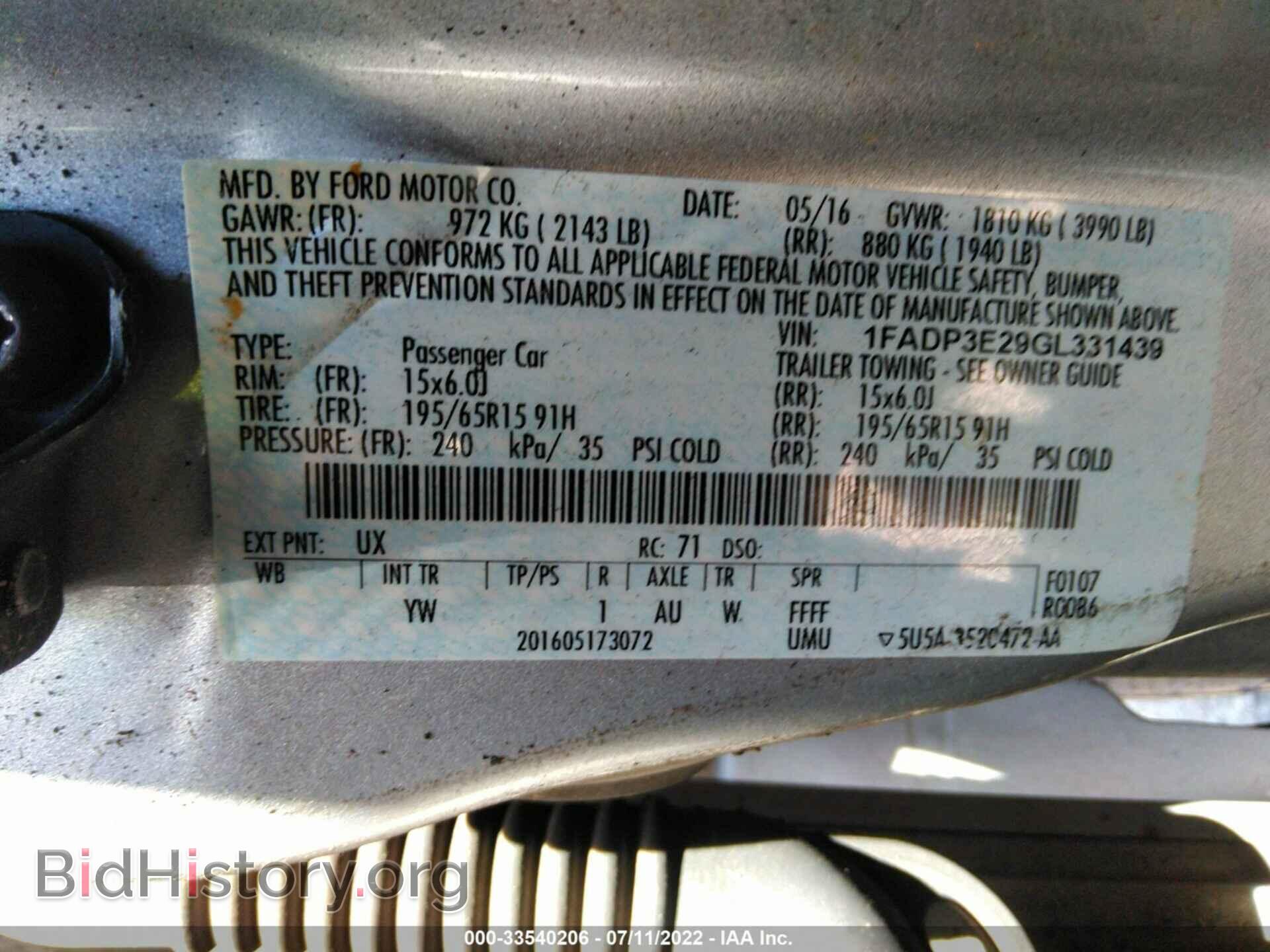 2016 FORD FOCUS - VIN: 1FADP3E29GL331439 - Photo 9