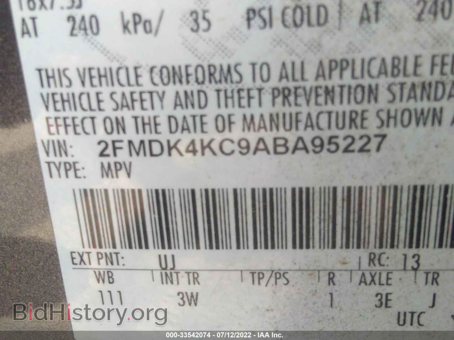 2010 FORD EDGE - VIN: 2FMDK4KC9ABA95227 - Фото 9