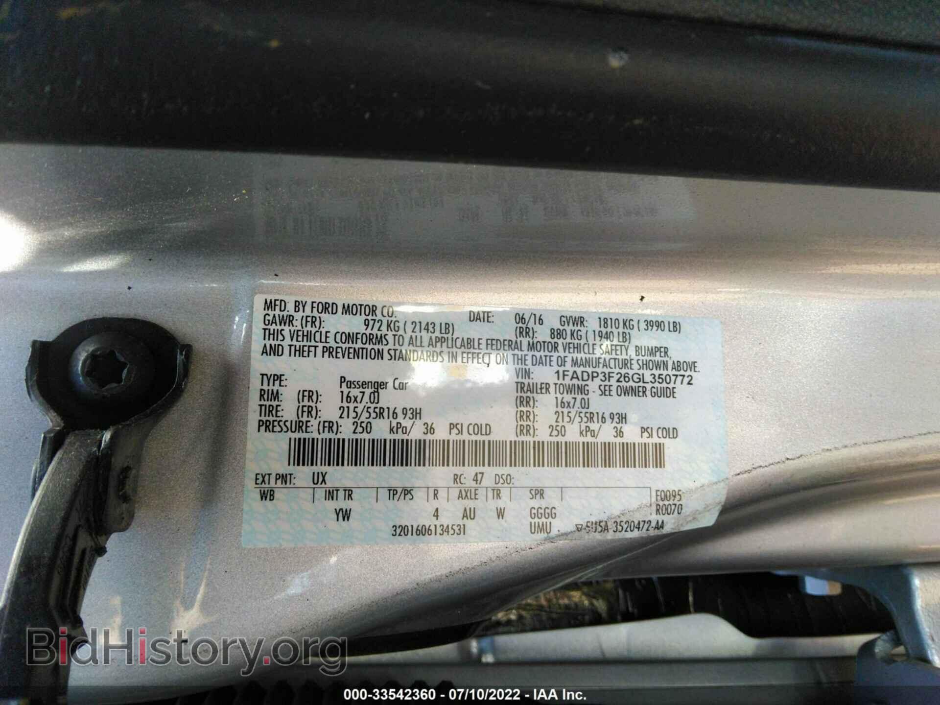 2016 FORD FOCUS - VIN: 1FADP3F26GL350772 - Photo 9