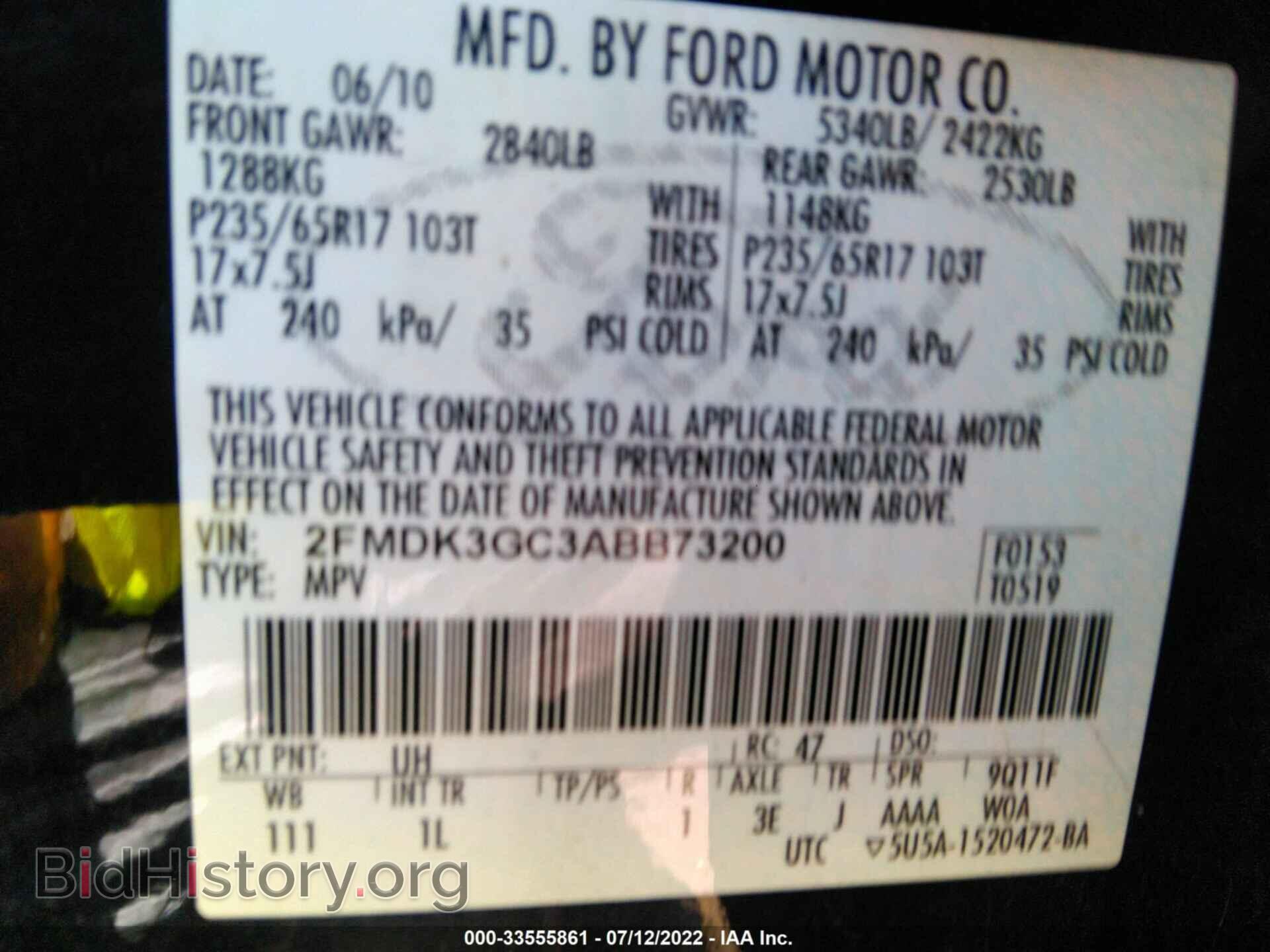 2010 FORD EDGE - VIN: 2FMDK3GC3ABB73200 - Photo 9