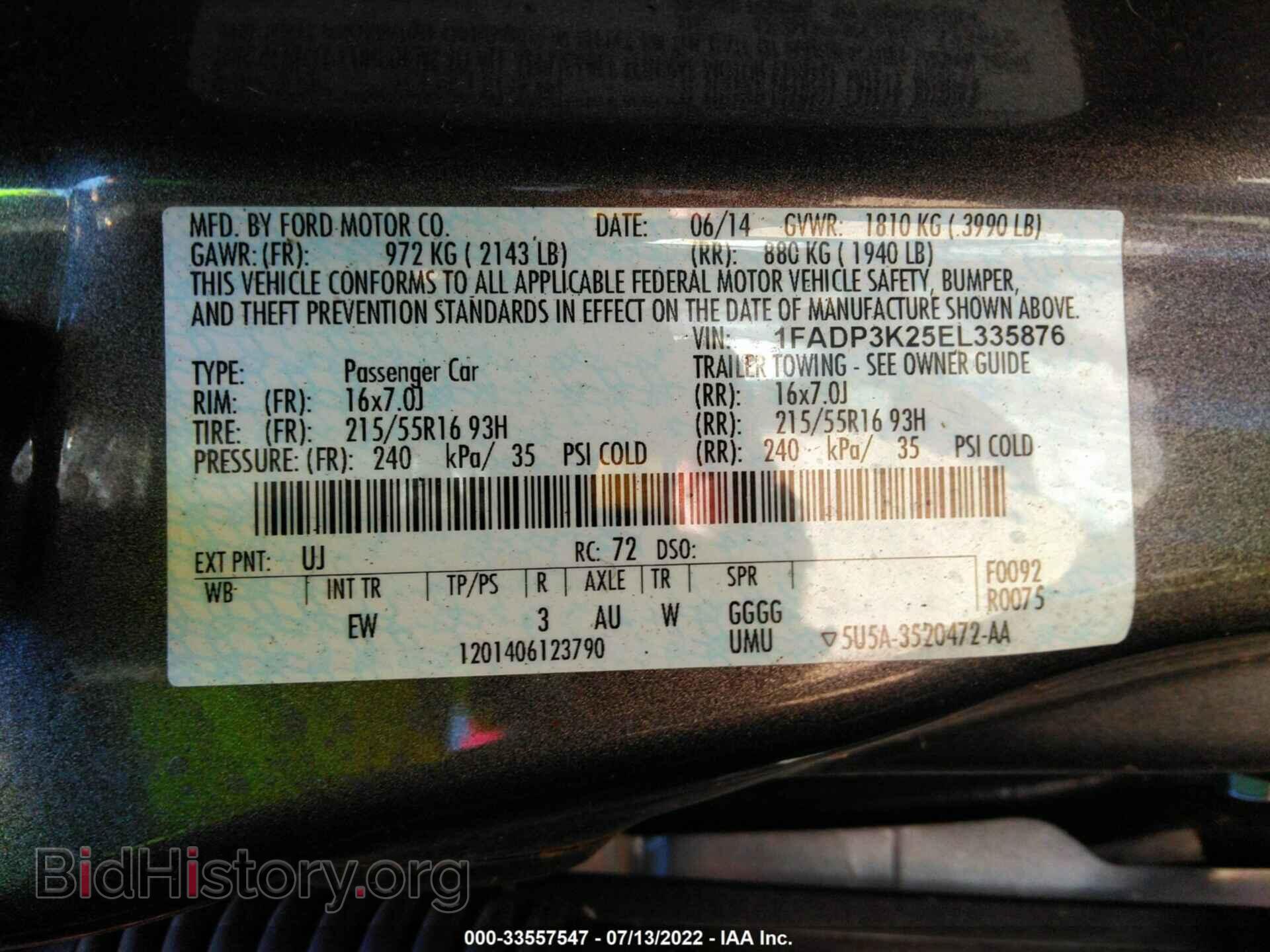2014 FORD FOCUS - VIN: 1FADP3K25EL335876 - Photo 9