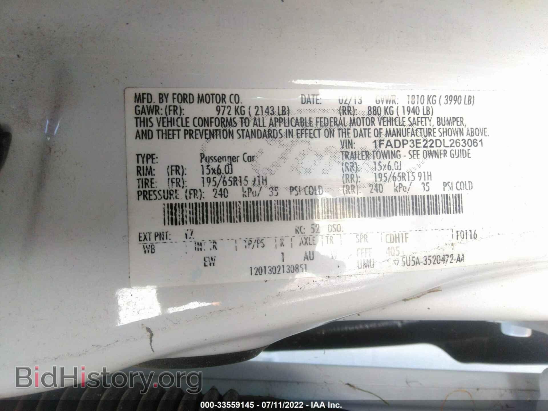 2013 FORD FOCUS - VIN: 1FADP3E22DL263061 - Photo 9