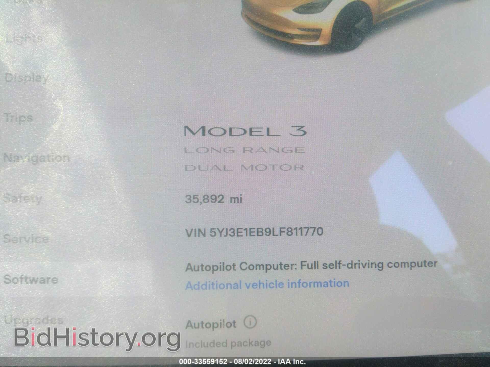 2020 TESLA MODEL 3 - VIN: 5YJ3E1EB9LF811770 - Фото 7
