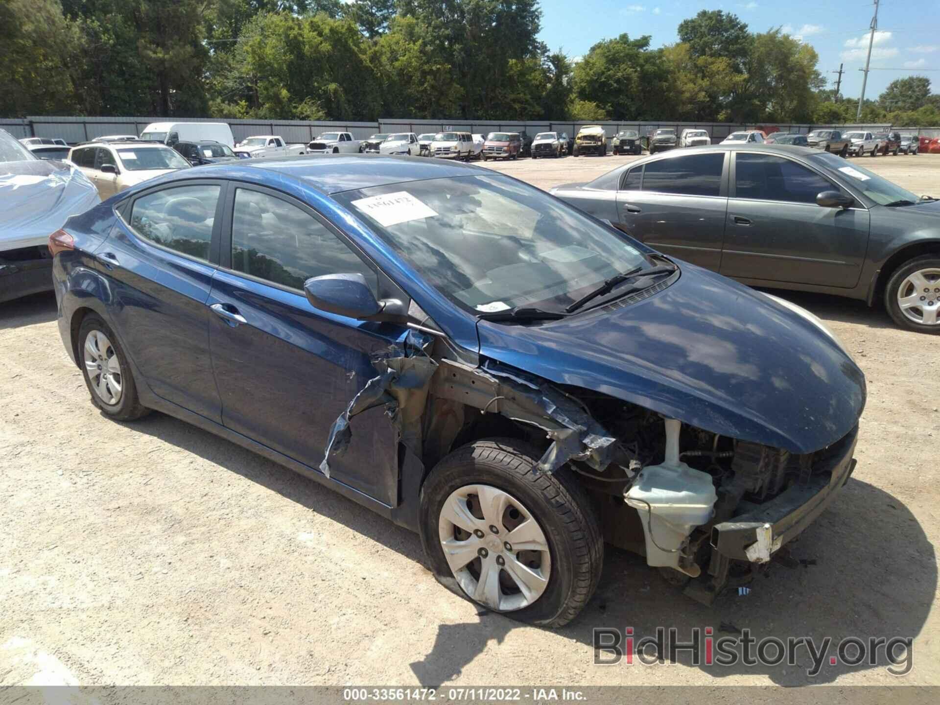 Photo 5NPDH4AE2GH668939 - HYUNDAI ELANTRA 2016