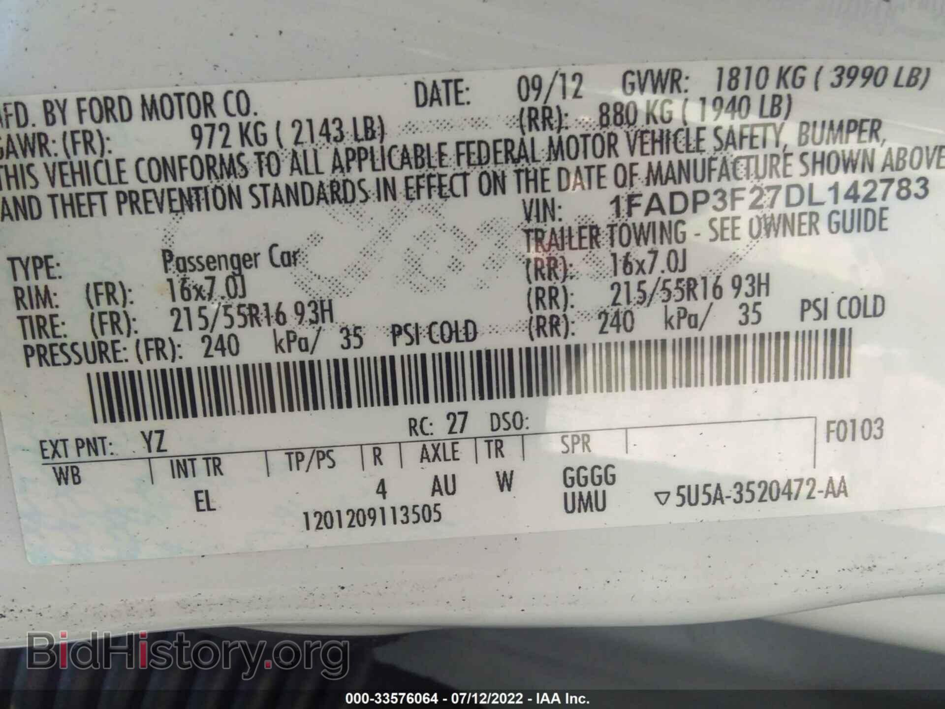 2013 FORD FOCUS - VIN: 1FADP3F27DL142783 - Фото 9