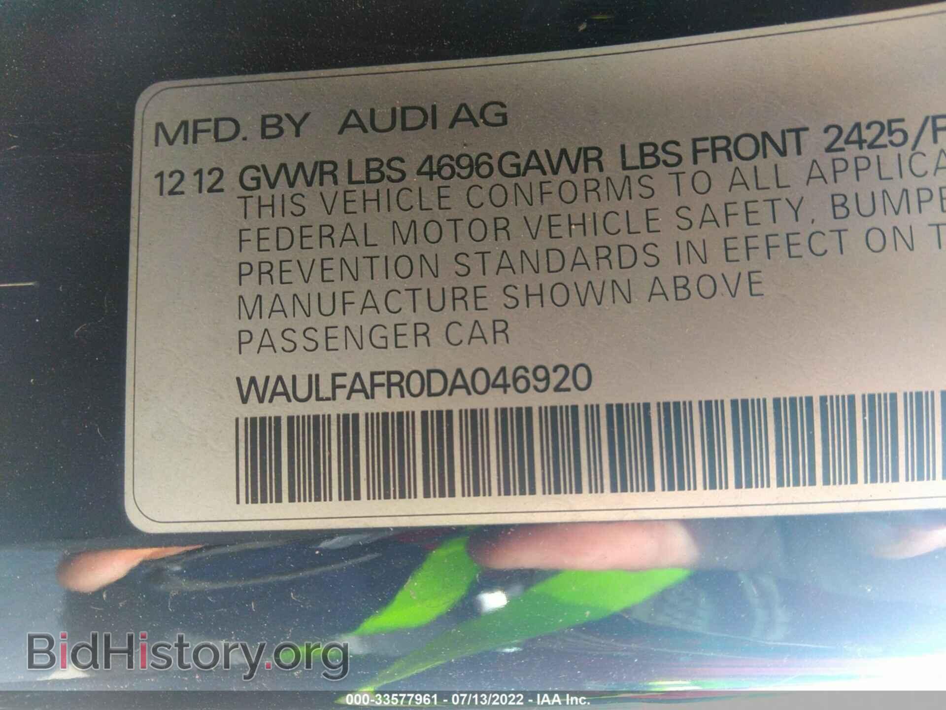 2013 AUDI A5 - VIN: WAULFAFR0DA046920 - Photo 9