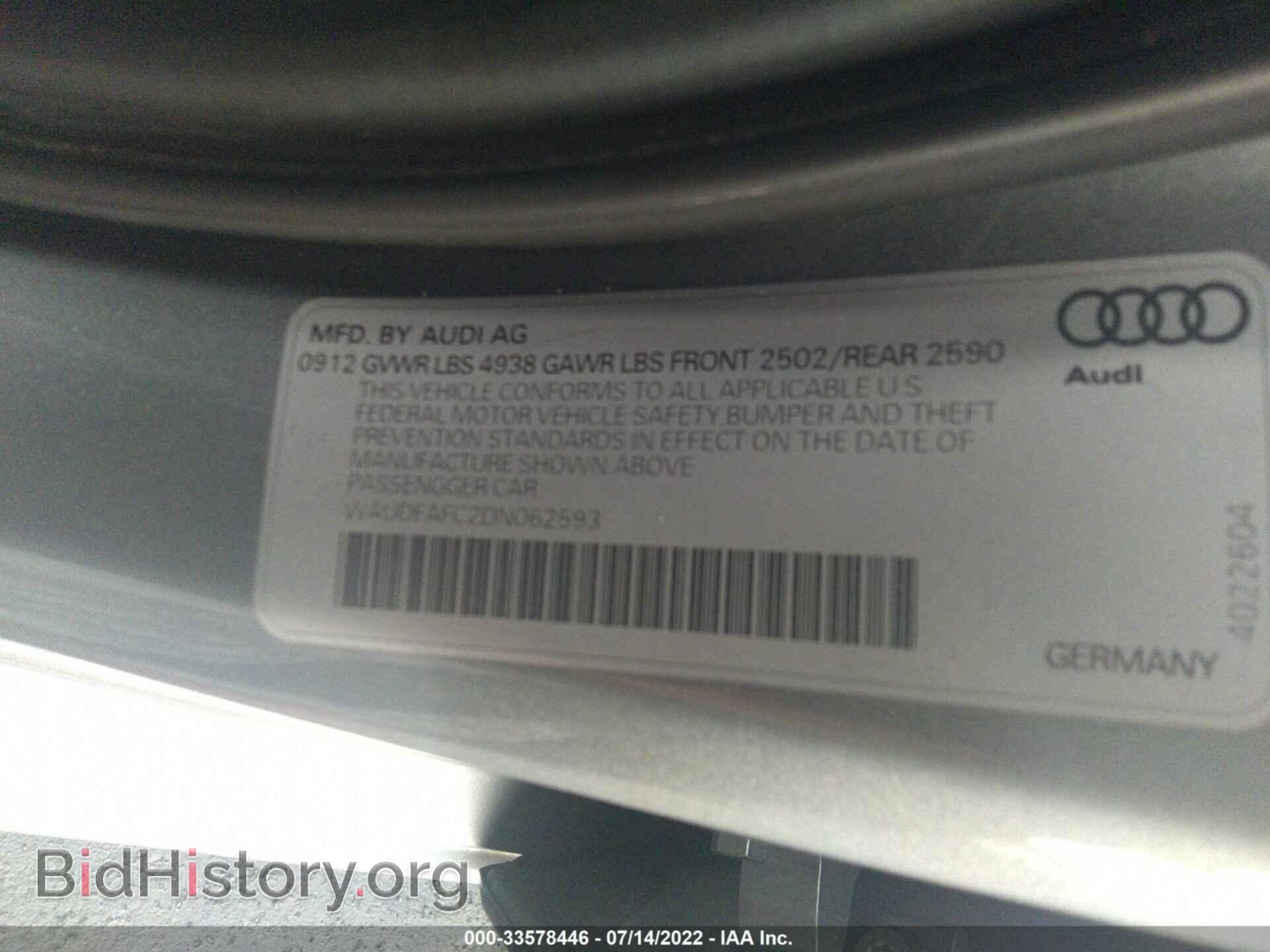 2013 AUDI A6 - VIN: WAUDFAFC2DN062593 - Photo 9