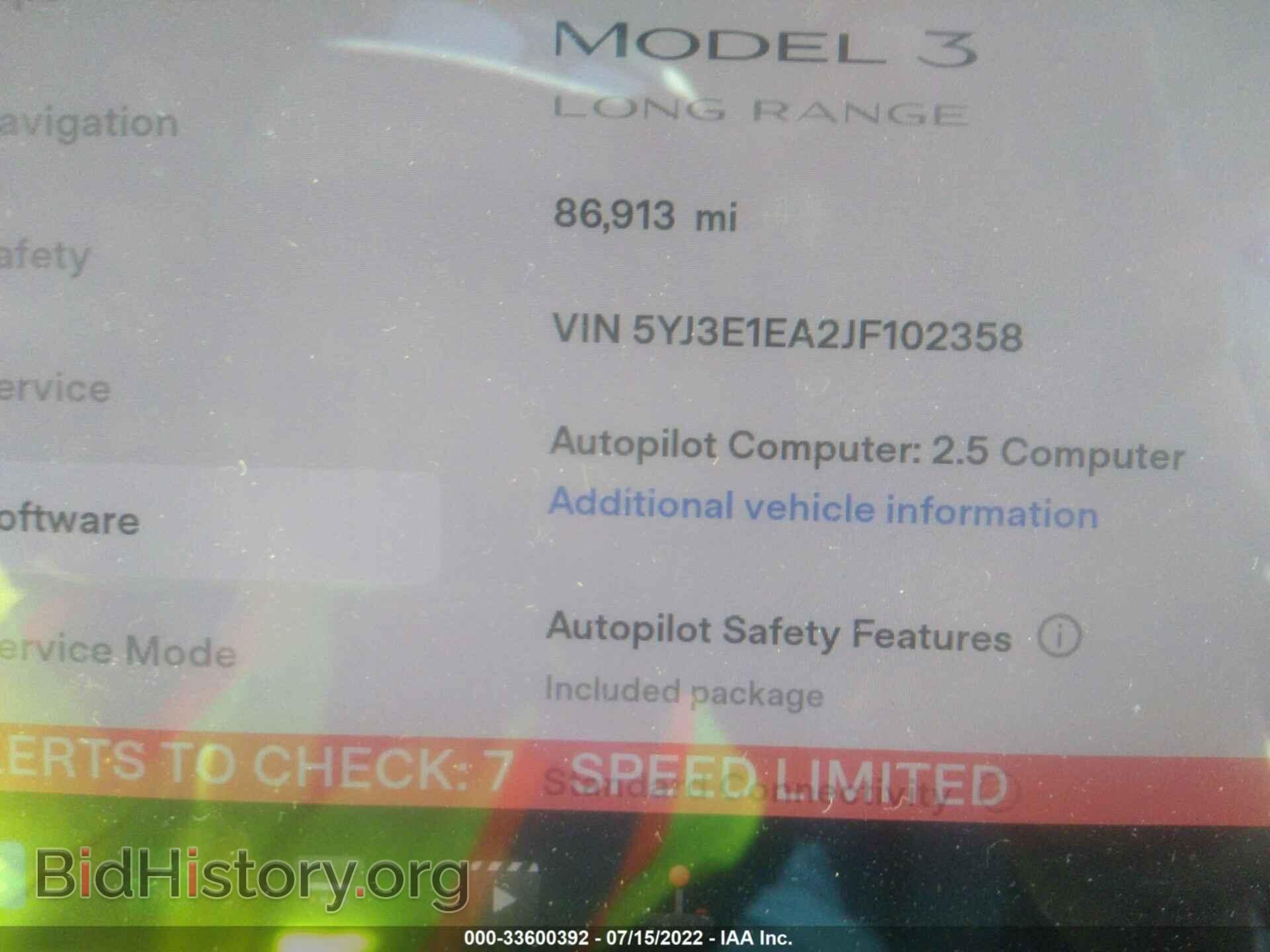 2018 TESLA MODEL 3 - VIN: 5YJ3E1EA2JF102358 - Photo 7