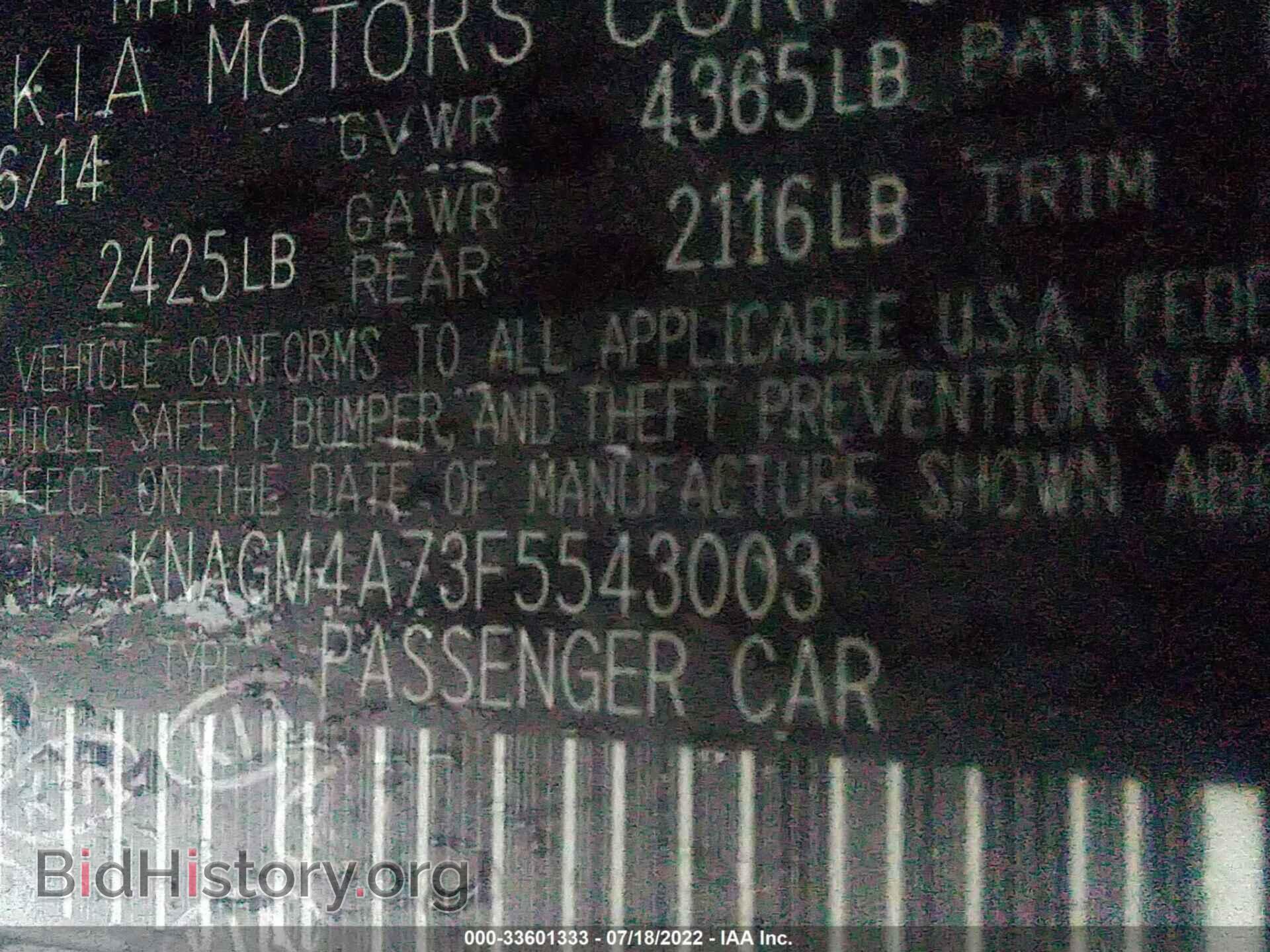 2015 KIA OPTIMA - VIN: KNAGM4A73F5543003 - Фото 9