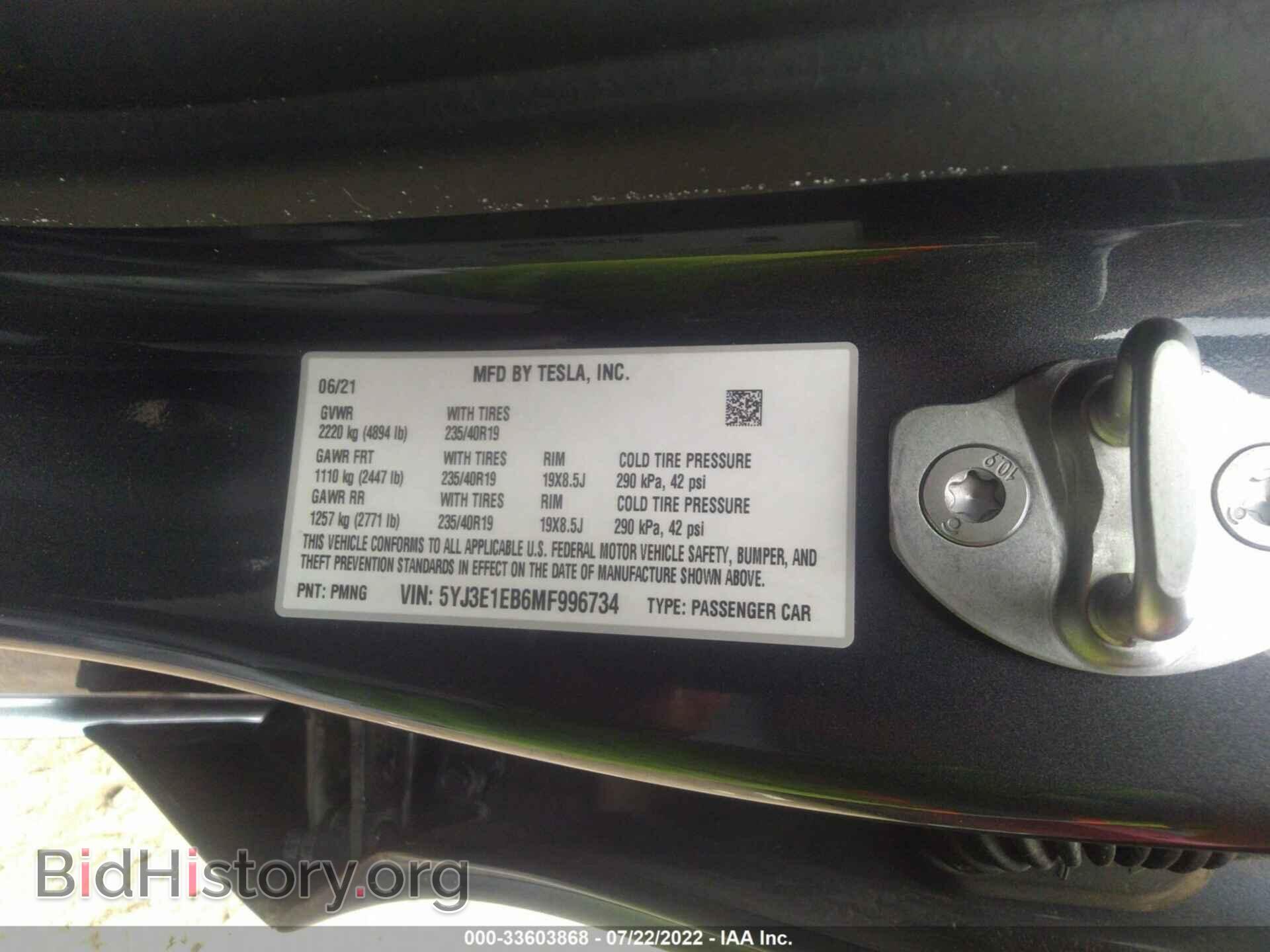 2021 TESLA MODEL 3 - VIN: 5YJ3E1EB6MF996734 - Photo 9