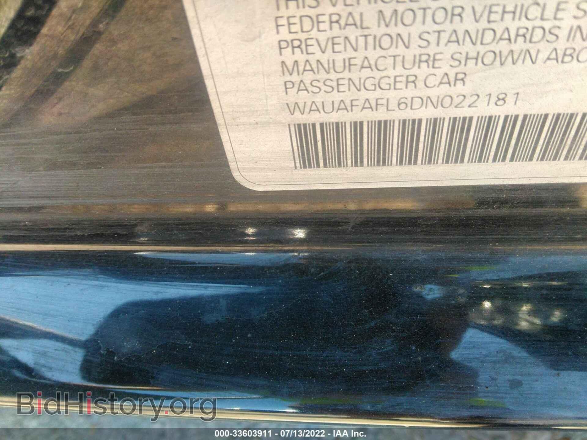 2013 AUDI A4 - VIN: WAUAFAFL6DN022181 - Фото 9