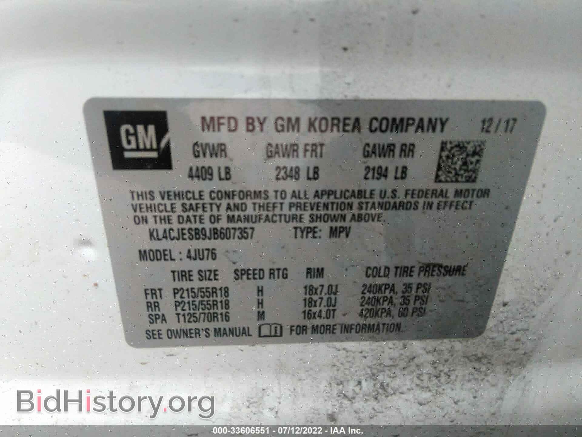 2018 BUICK ENCORE - VIN: KL4CJESB9JB607357 - Photo 9