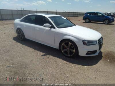 2014 Audi A4 Premium Plus, белый — VIN WAUFFAFL7EN028384, IAAI