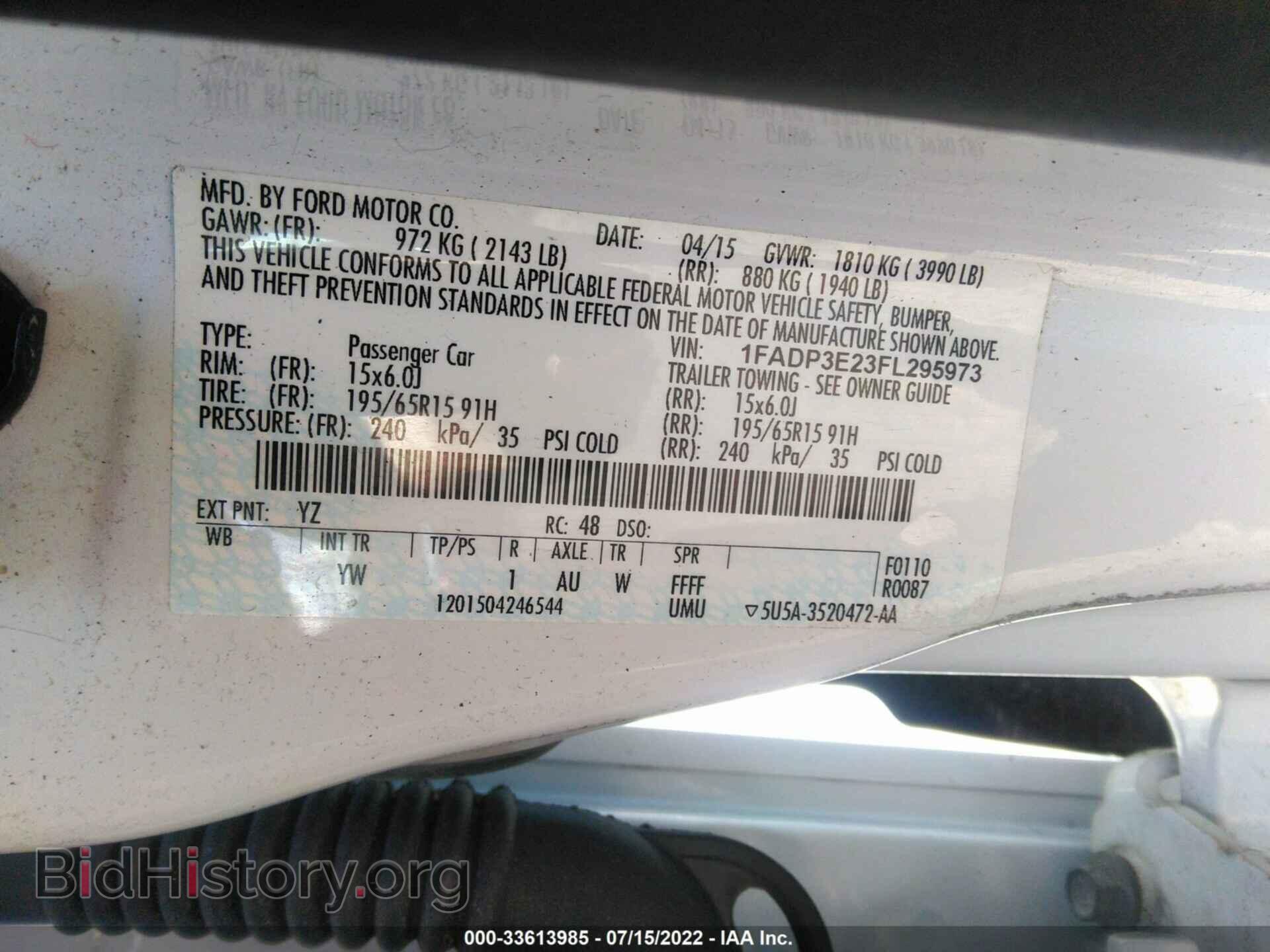 2015 FORD FOCUS - VIN: 1FADP3E23FL295973 - Фото 9