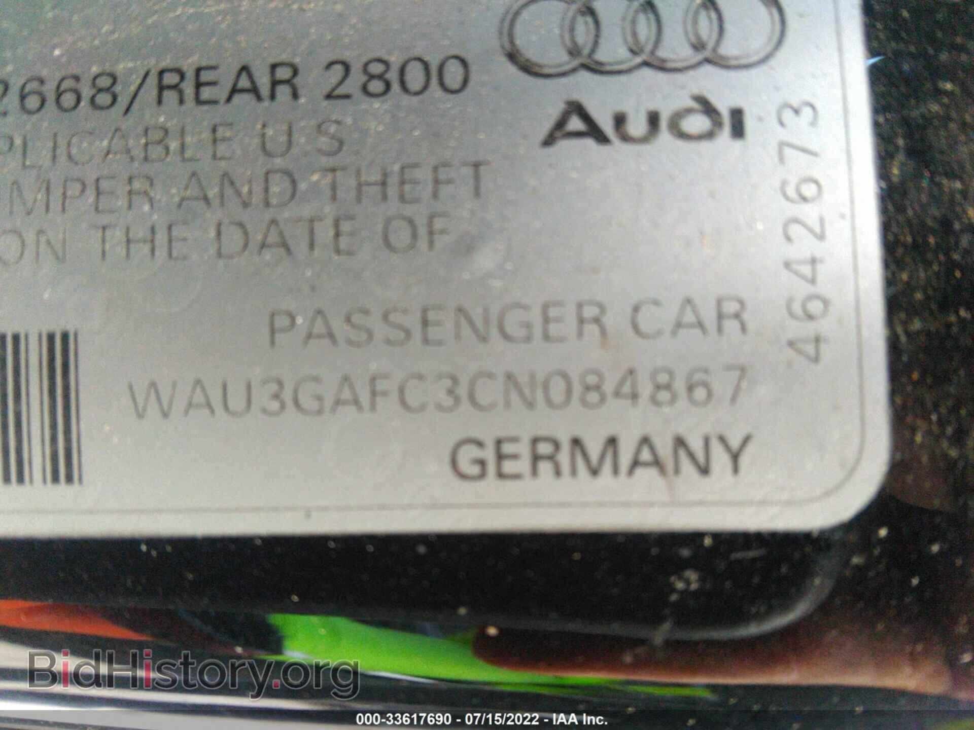 2012 AUDI A7 - VIN: WAU3GAFC3CN084867 - Фото 9