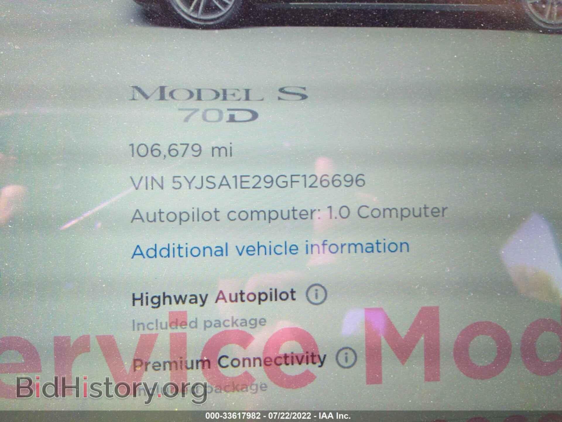 2016 TESLA MODEL S - VIN: 5YJSA1E29GF126696 - Photo 7