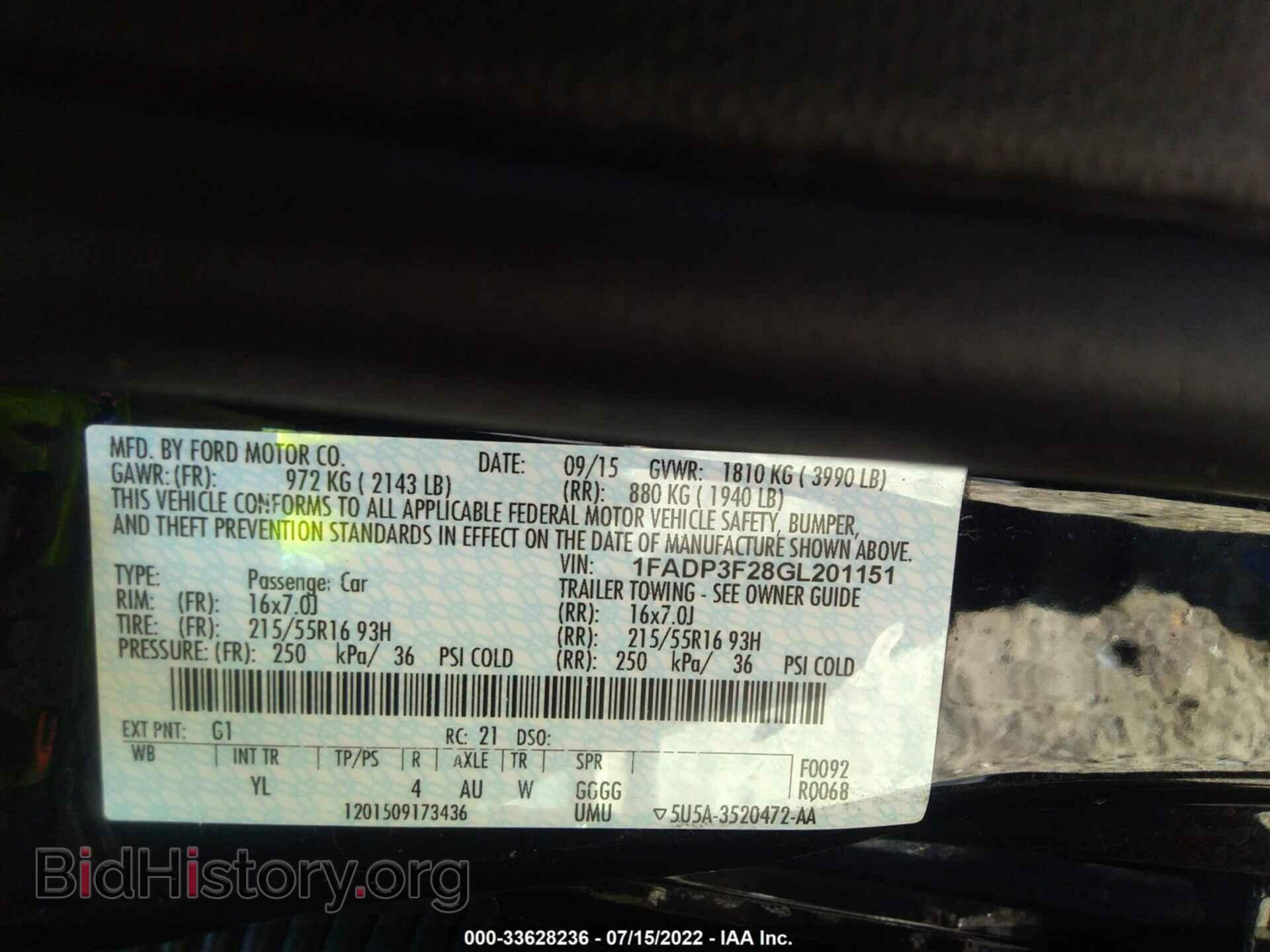 2016 FORD FOCUS - VIN: 1FADP3F28GL201151 - Фото 9