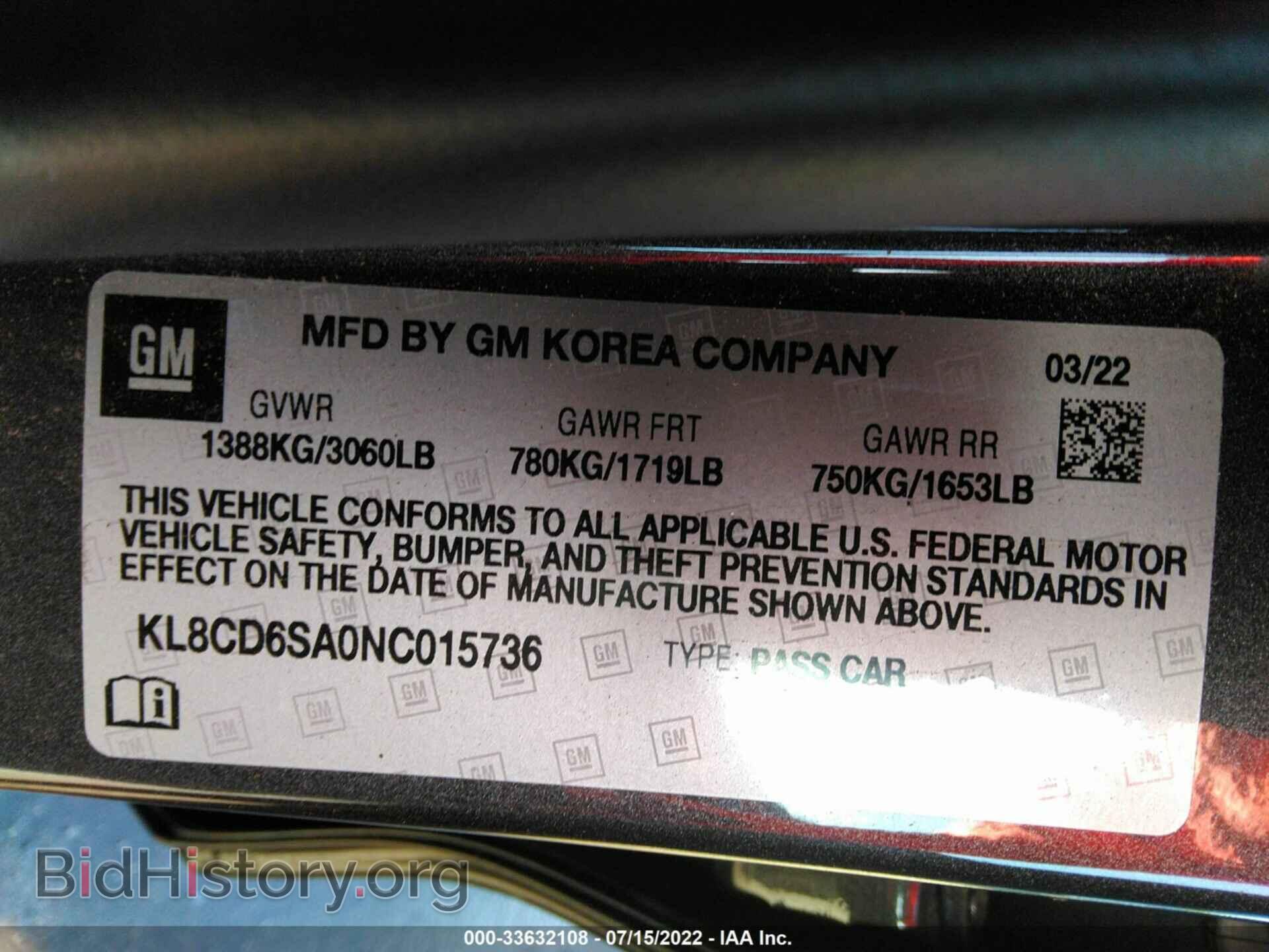 2022 CHEVROLET SPARK - VIN: KL8CD6SA0NC015736 - Фото 9