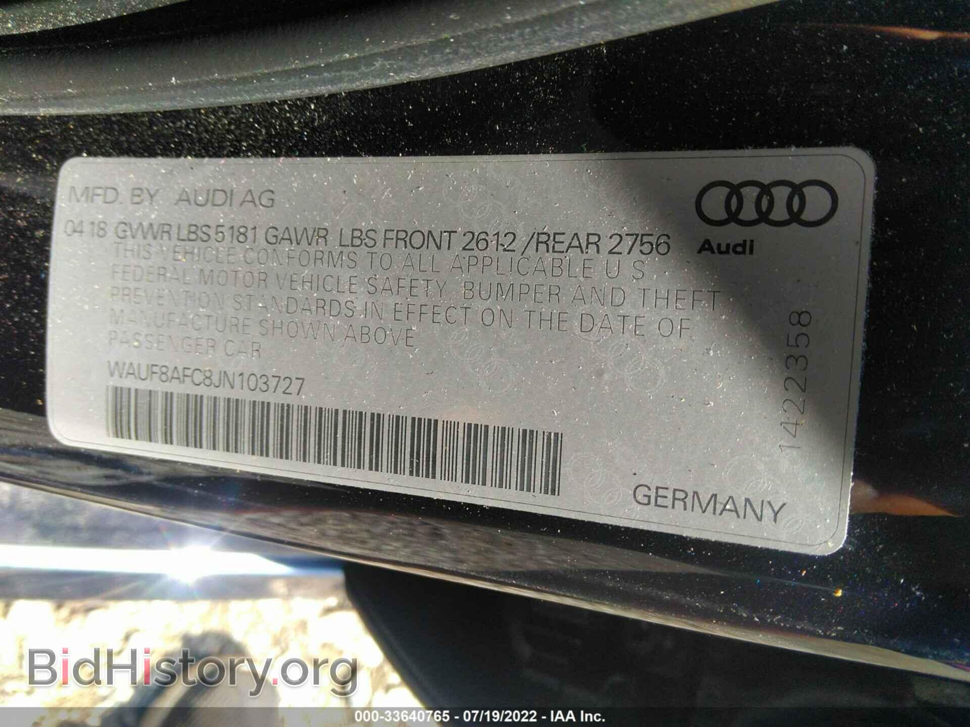 2018 AUDI A6 - VIN: WAUF8AFC8JN103727 - Фото 9