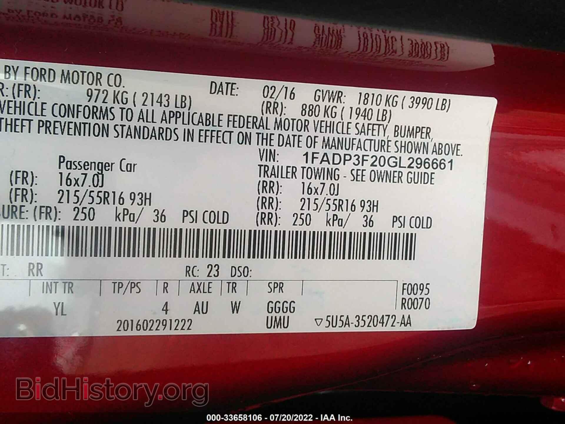 2016 FORD FOCUS - VIN: 1FADP3F20GL296661 - Фото 9
