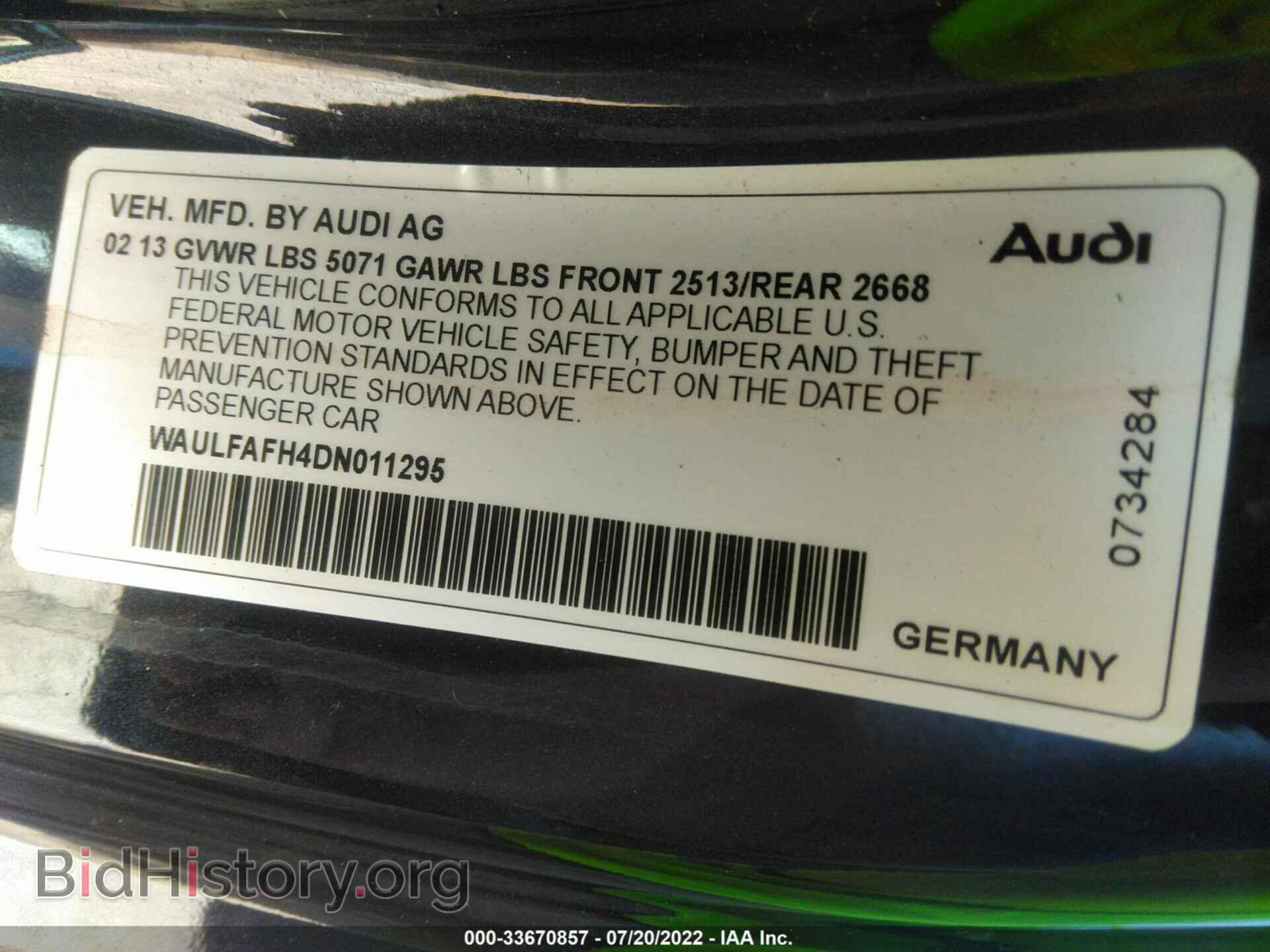 2013 AUDI A5 - VIN: WAULFAFH4DN011295 - Photo 9
