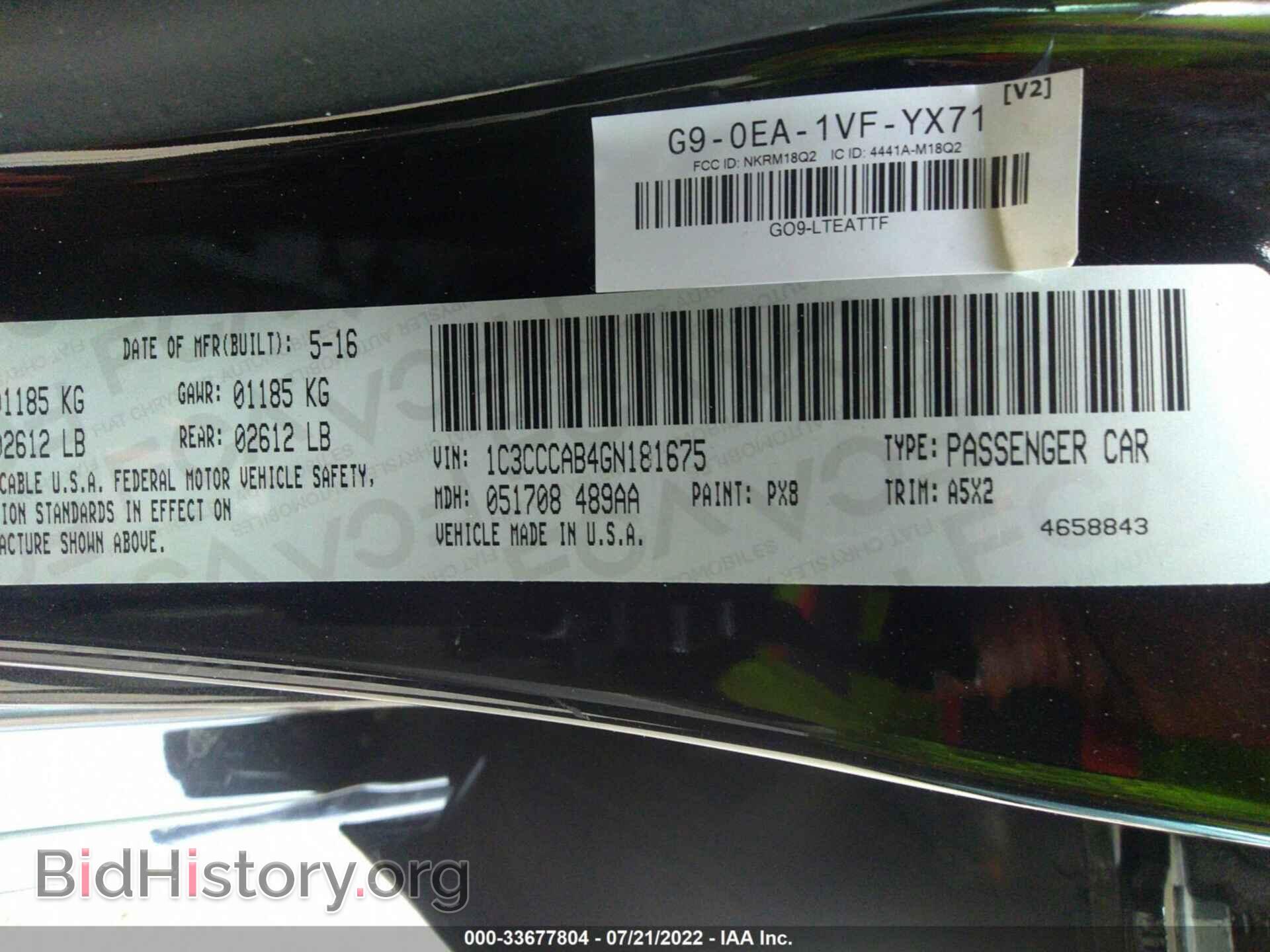 2016 CHRYSLER 200 - VIN: 1C3CCCAB4GN181675 - Photo 9
