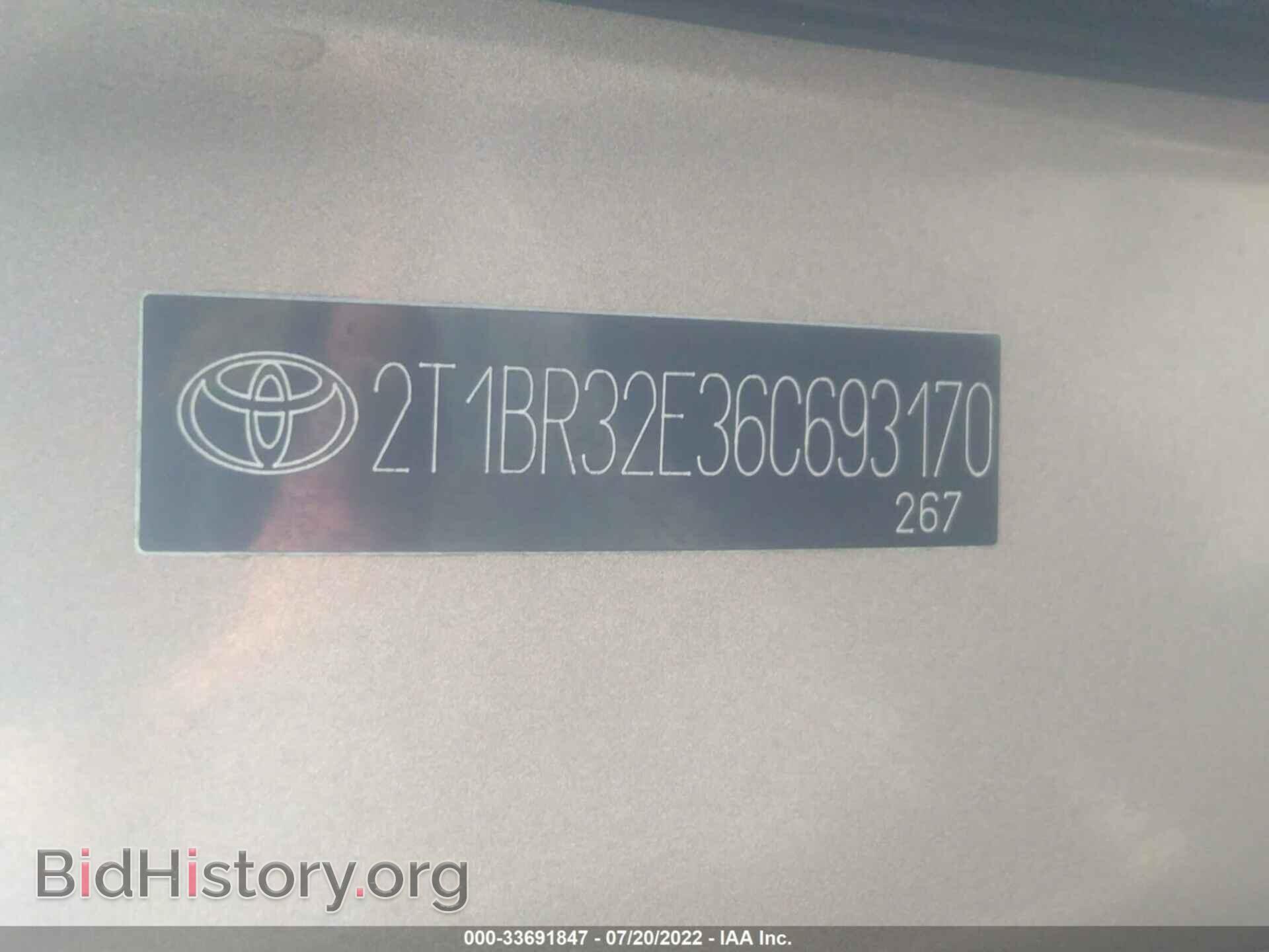 2006 TOYOTA COROLLA - VIN: 2T1BR32E36C693170 - Photo 9