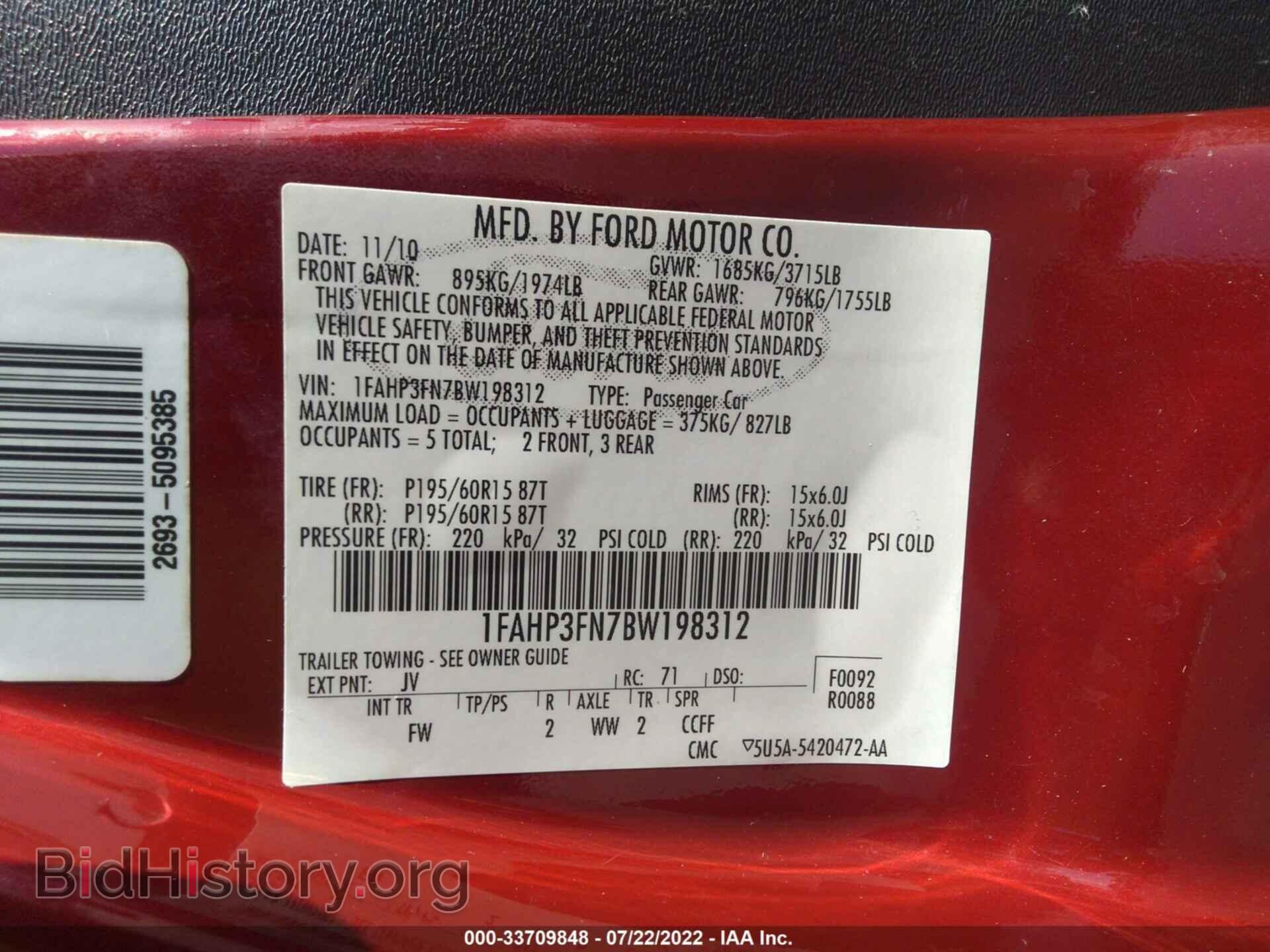 2011 FORD FOCUS - VIN: 1FAHP3FN7BW198312 - Фото 9