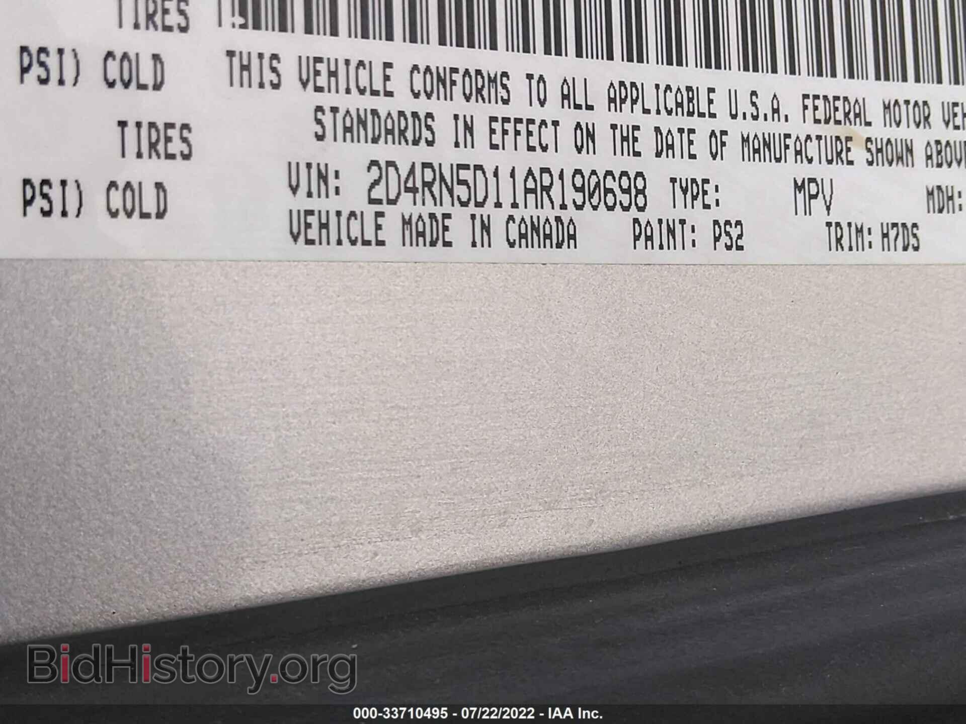 2010 DODGE GRAND CARAVAN - VIN: 2D4RN5D11AR190698 - Фото 9