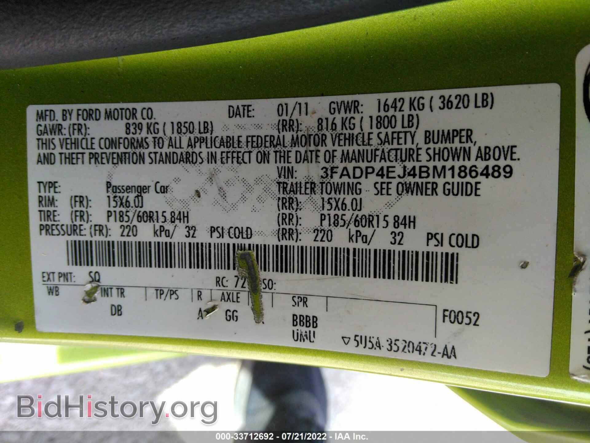 2011 FORD FIESTA - VIN: 3FADP4EJ4BM186489 - Фото 9