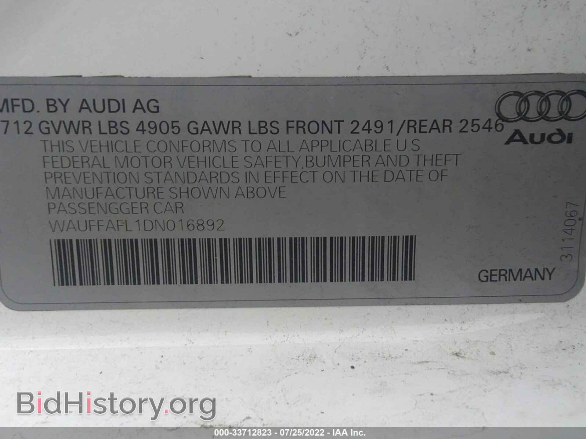 2013 AUDI A4 - VIN: WAUFFAFL1DN016892 - Photo 9