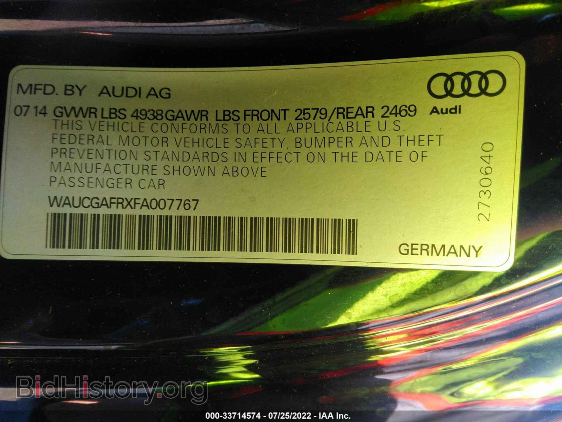 2015 AUDI S5 - VIN: WAUCGAFRXFA007767 - Photo 9
