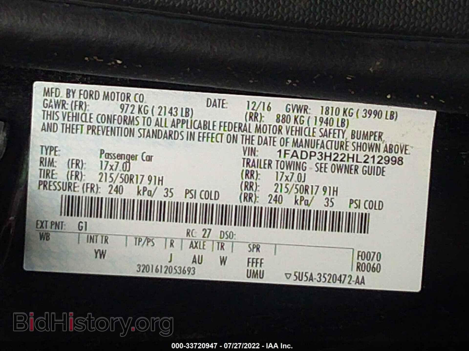 2017 FORD FOCUS - VIN: 1FADP3H22HL212998 - Photo 9