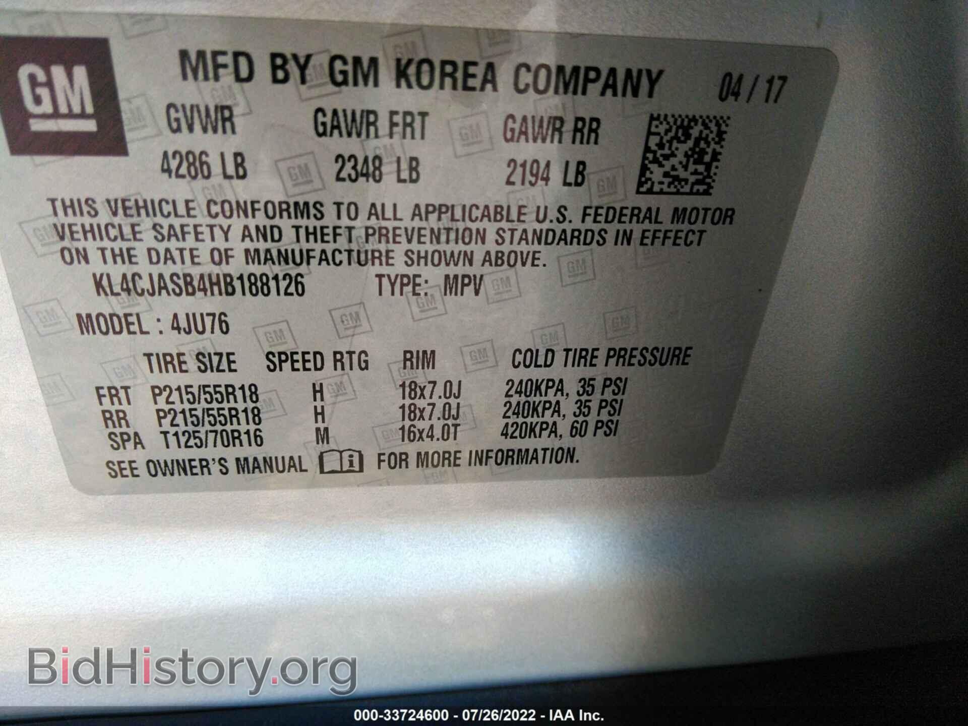 2017 BUICK ENCORE - VIN: KL4CJASB4HB188126 - Photo 9