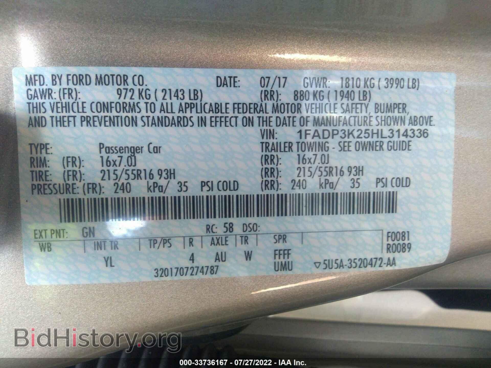 2017 FORD FOCUS - VIN: 1FADP3K25HL314336 - Photo 9
