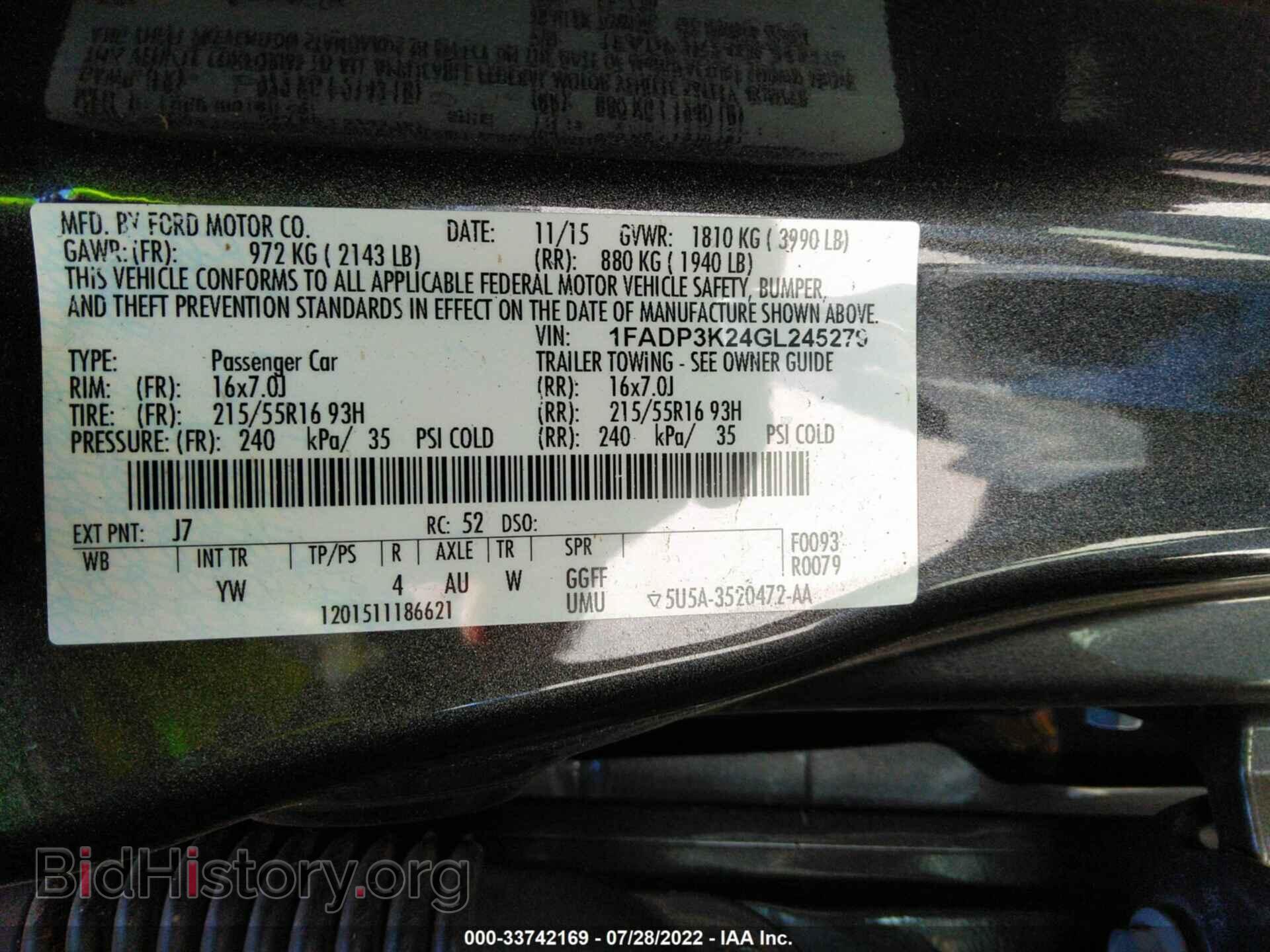 2016 FORD FOCUS - VIN: 1FADP3K24GL245279 - Photo 9