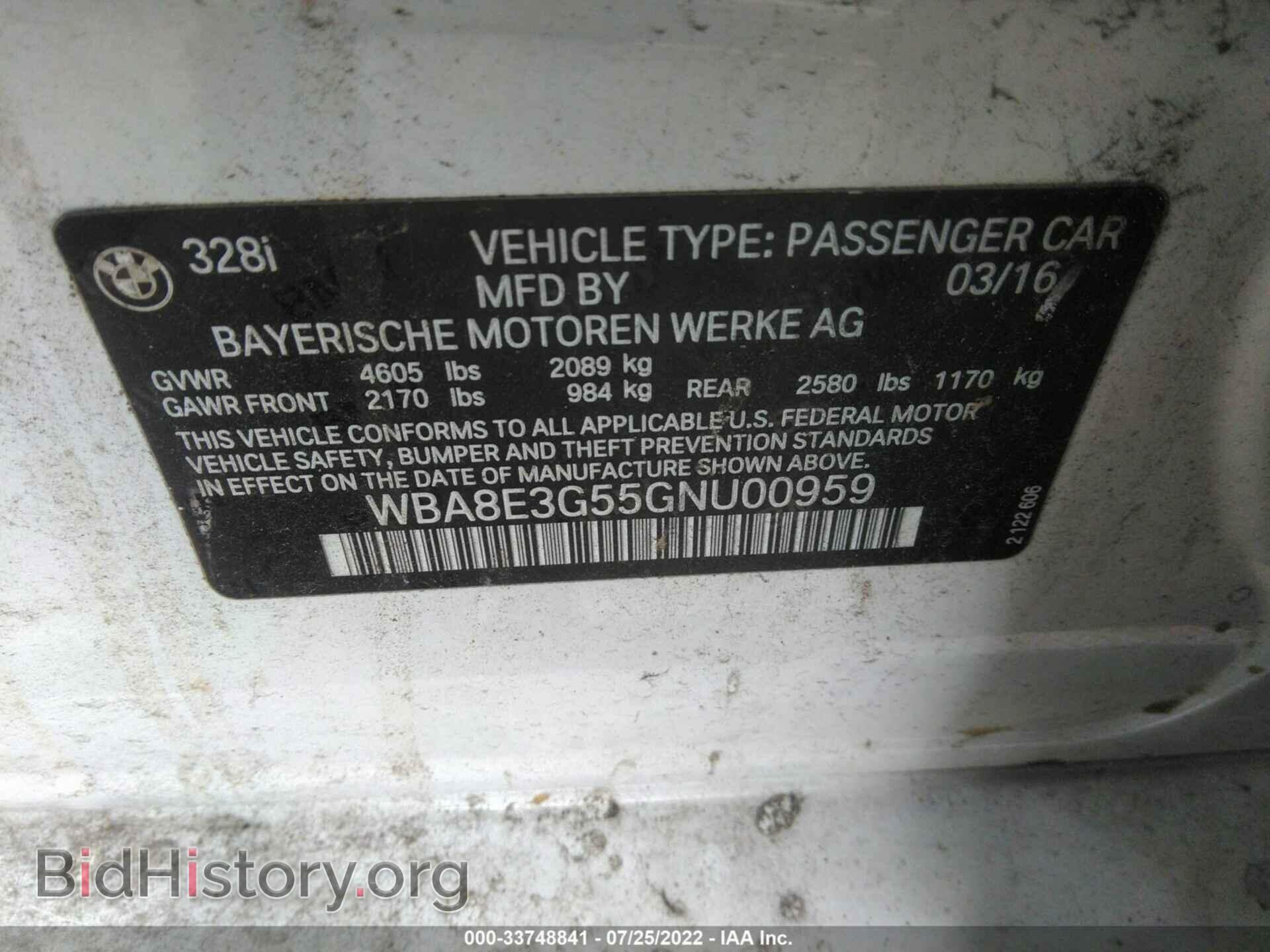 2016 BMW 3 SERIES - VIN: WBA8E3G55GNU00959 - Фото 9