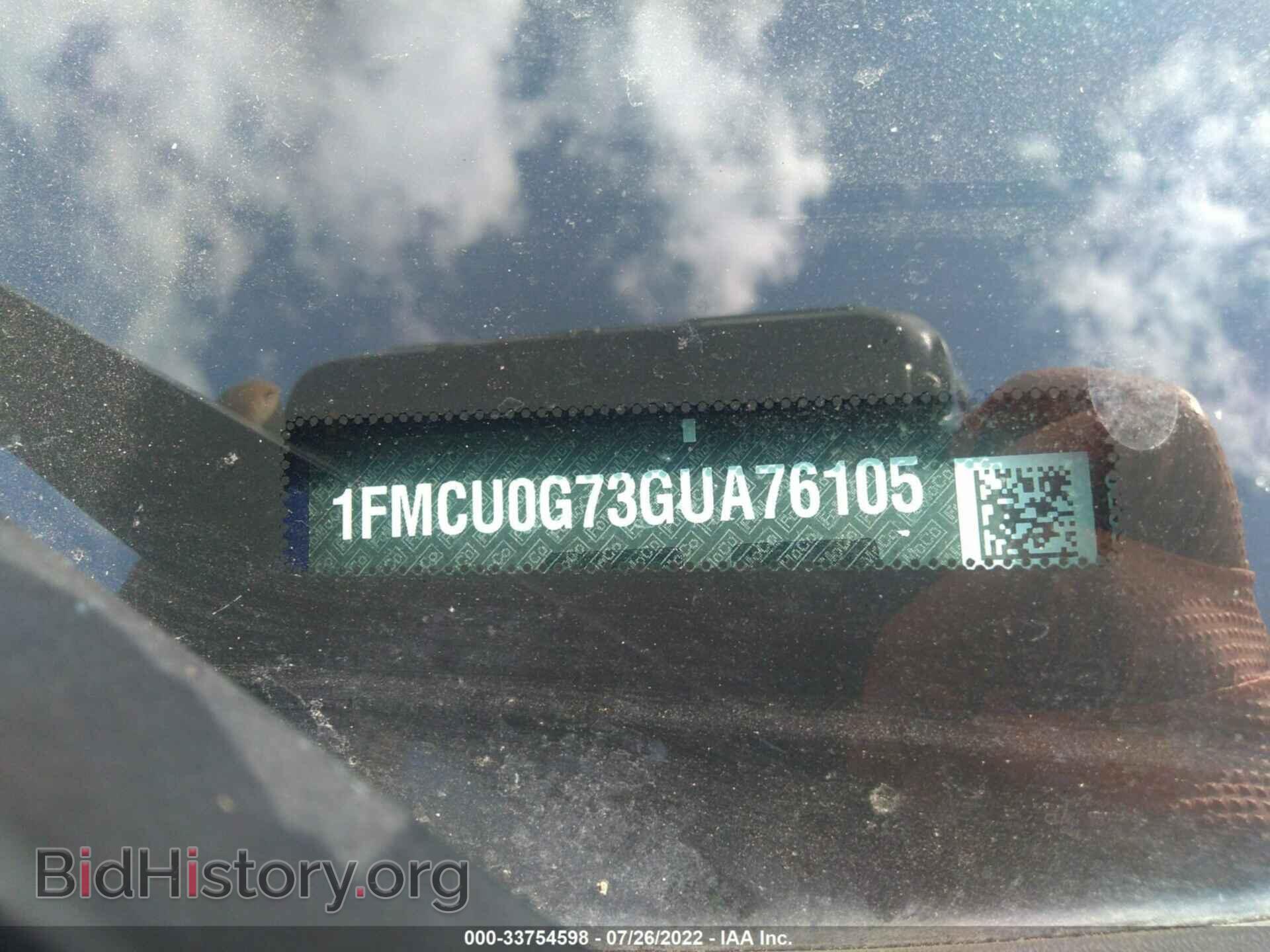 2016 FORD ESCAPE - VIN: 1FMCU0G73GUA76105 - Фото 9